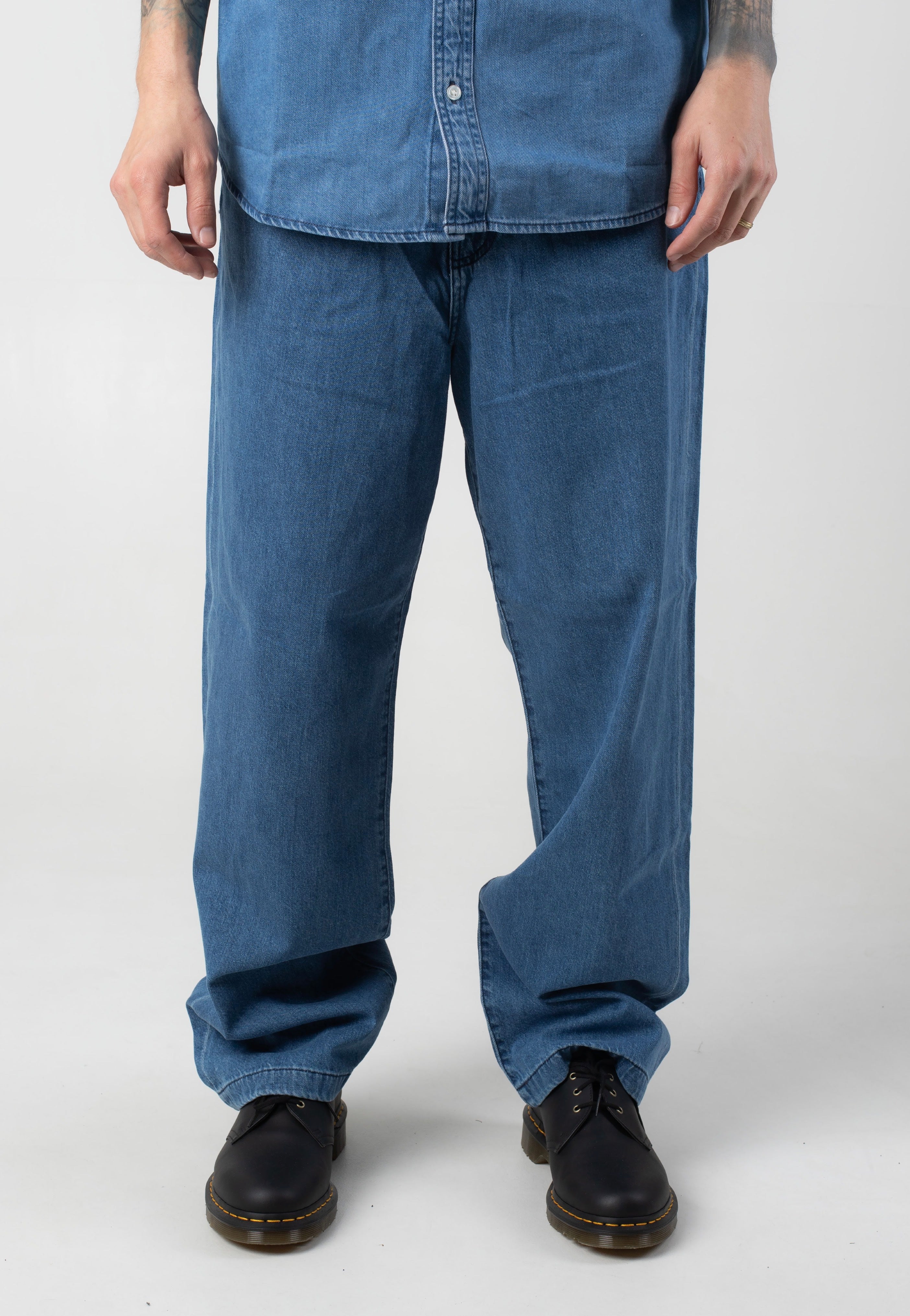 Carhartt WIP - Lucas Stone Washed Blue - Pants | Men-Image