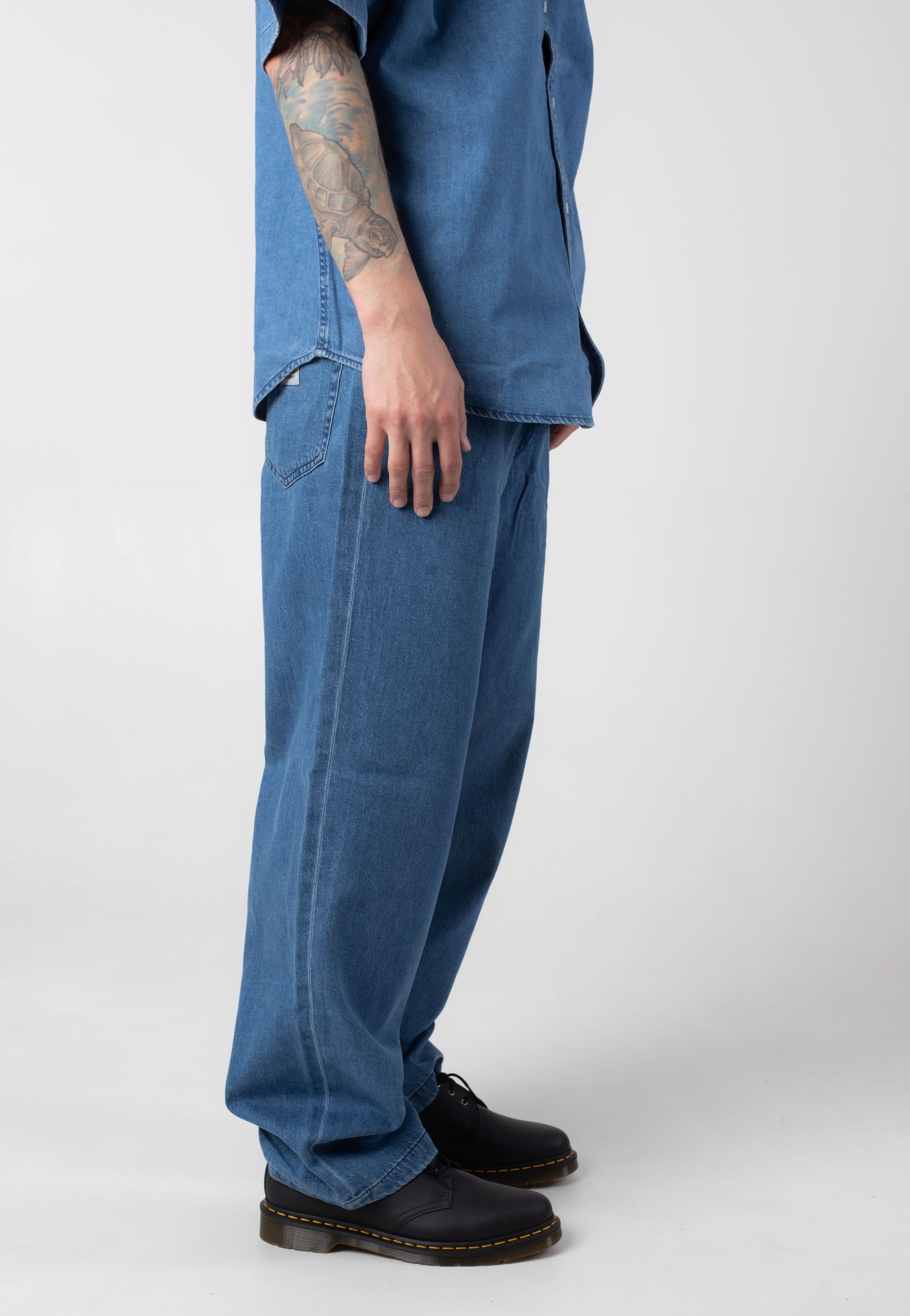 Carhartt WIP - Lucas Stone Washed Blue - Pants | Men-Image