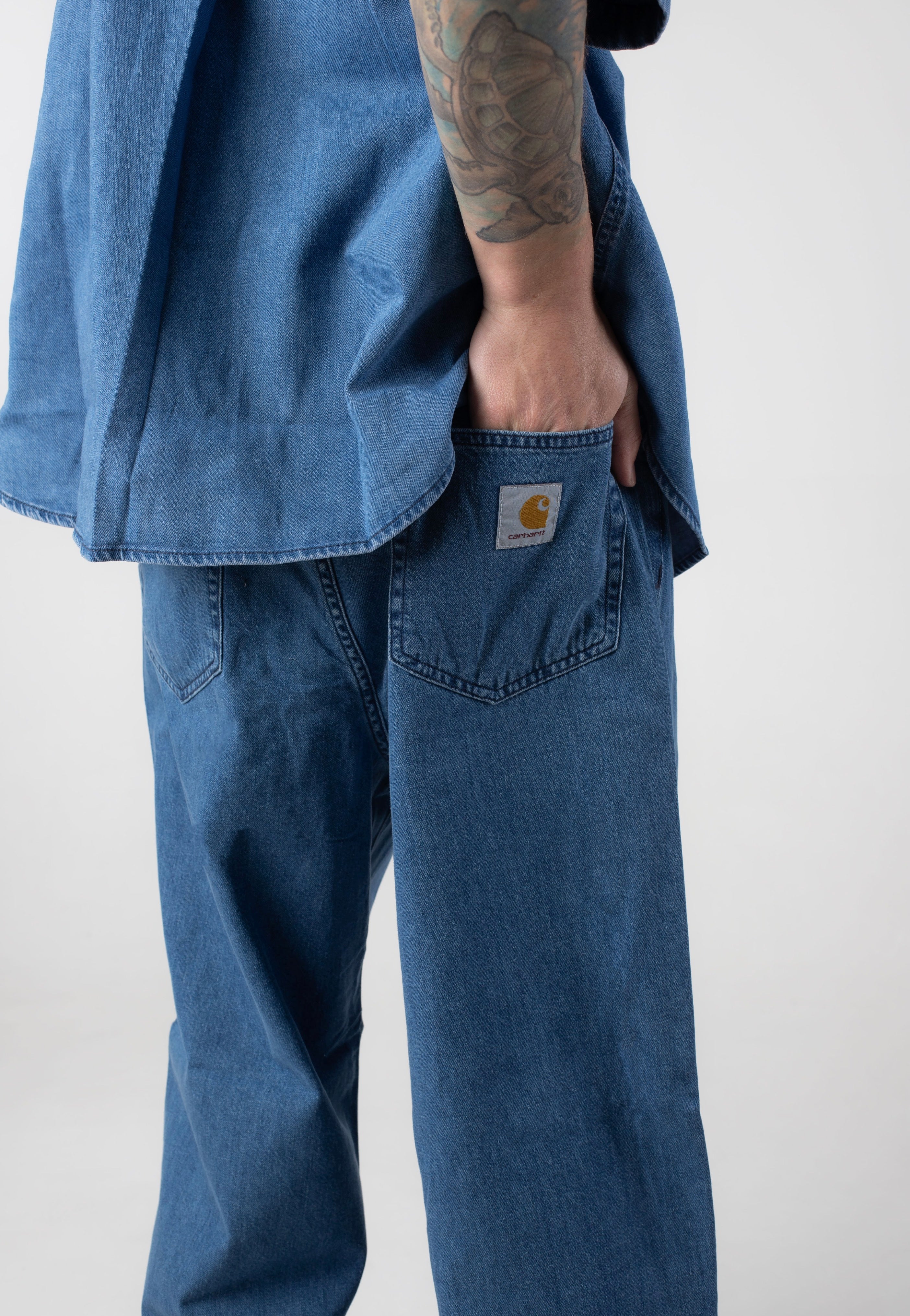 Carhartt WIP - Lucas Stone Washed Blue - Pants | Men-Image
