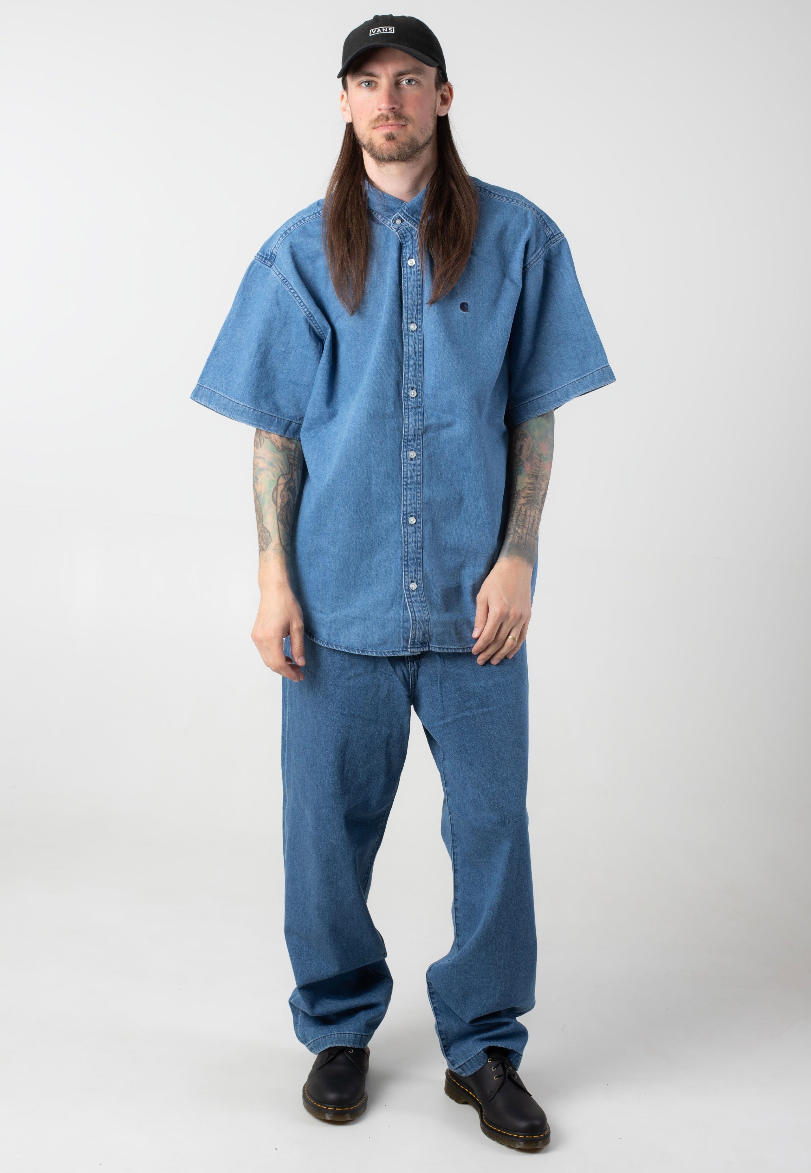 Carhartt WIP - Lucas Stone Washed Blue - Pants | Men-Image