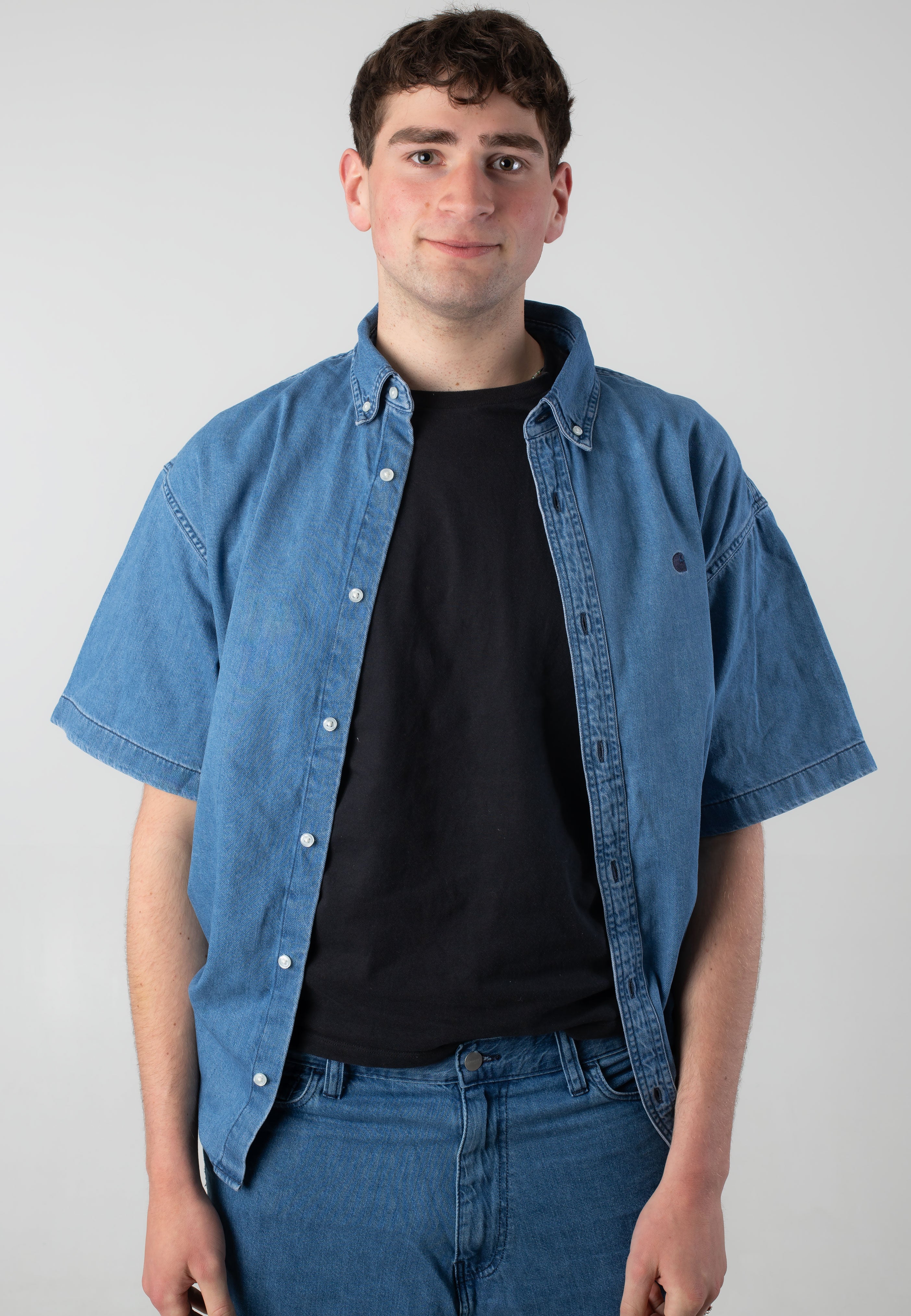 Carhartt WIP - Lucas Stone Washed Blue - Shirt | Men-Image