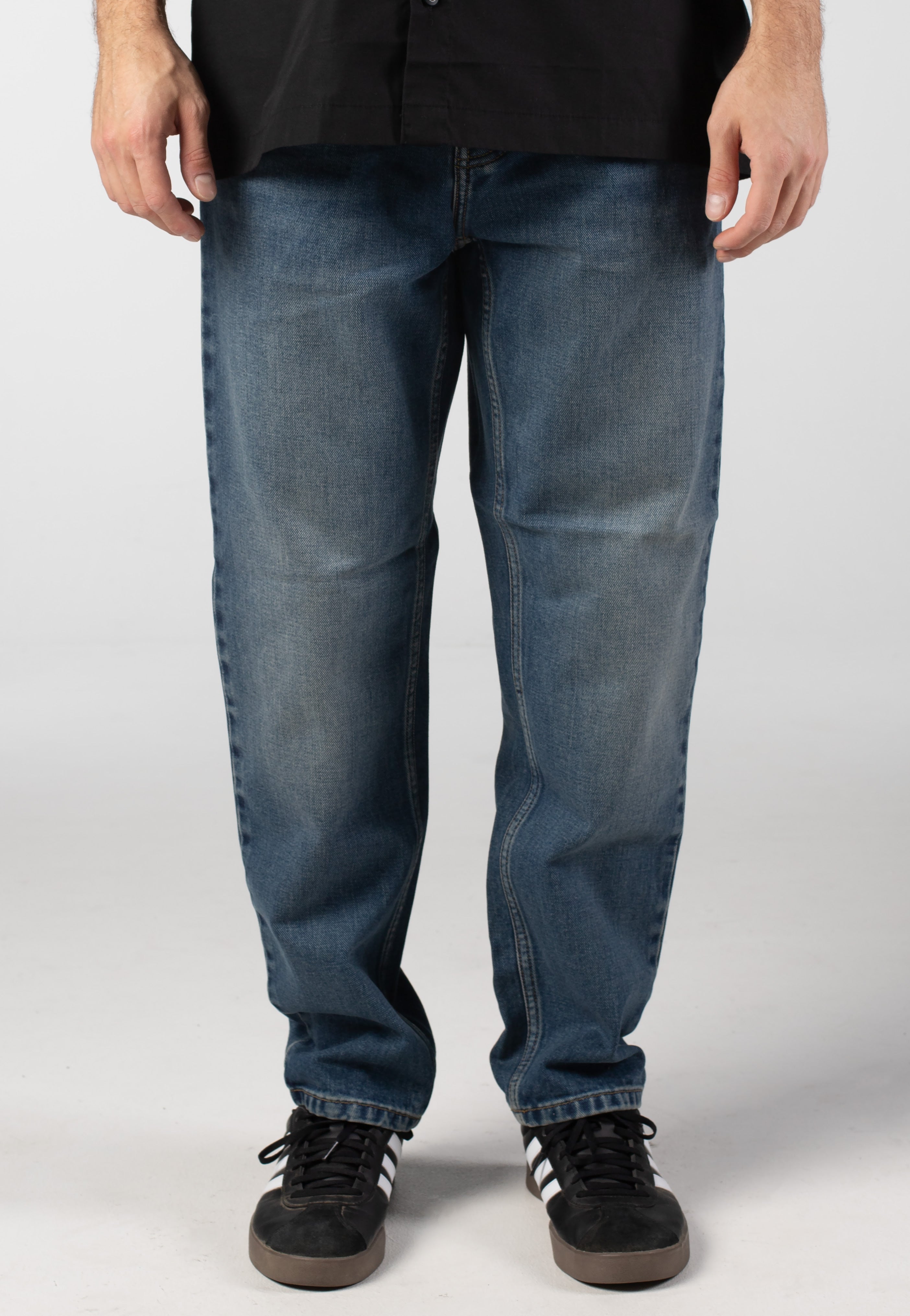 Carhartt WIP - Newel Dark Used Wash Blue - Pants | Men-Image
