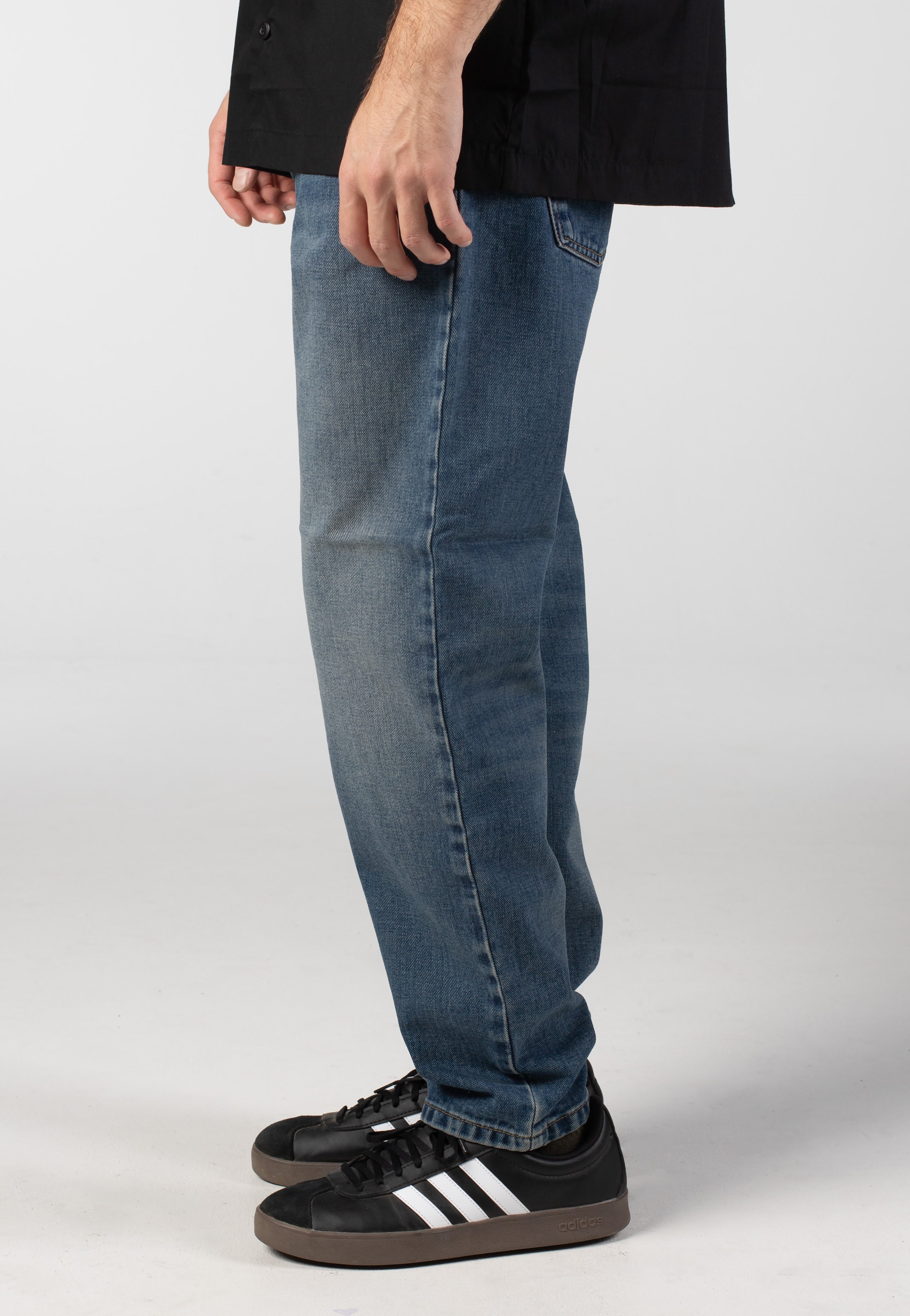Carhartt WIP - Newel Dark Used Wash Blue - Pants | Men-Image