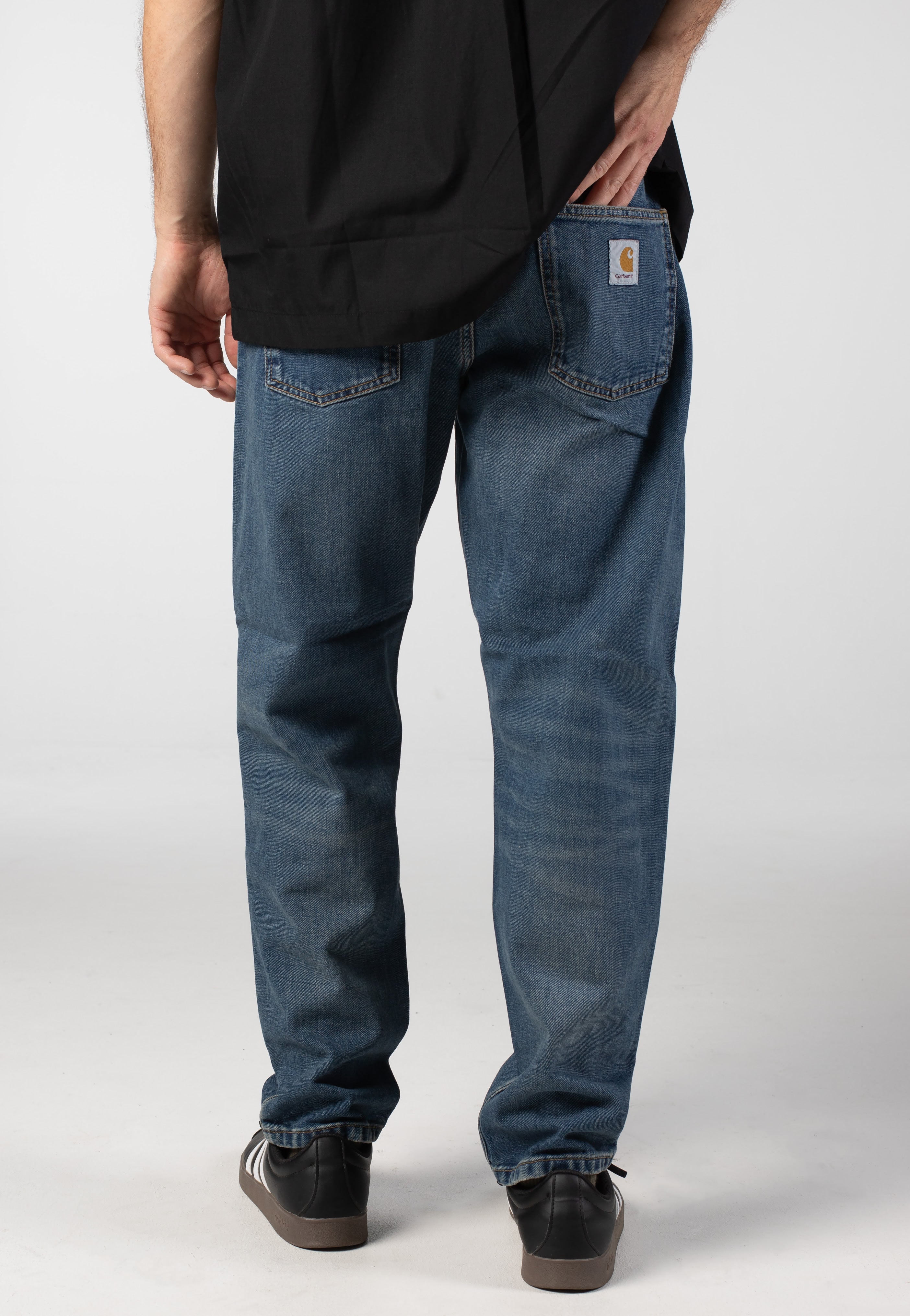 Carhartt WIP - Newel Dark Used Wash Blue - Pants | Men-Image