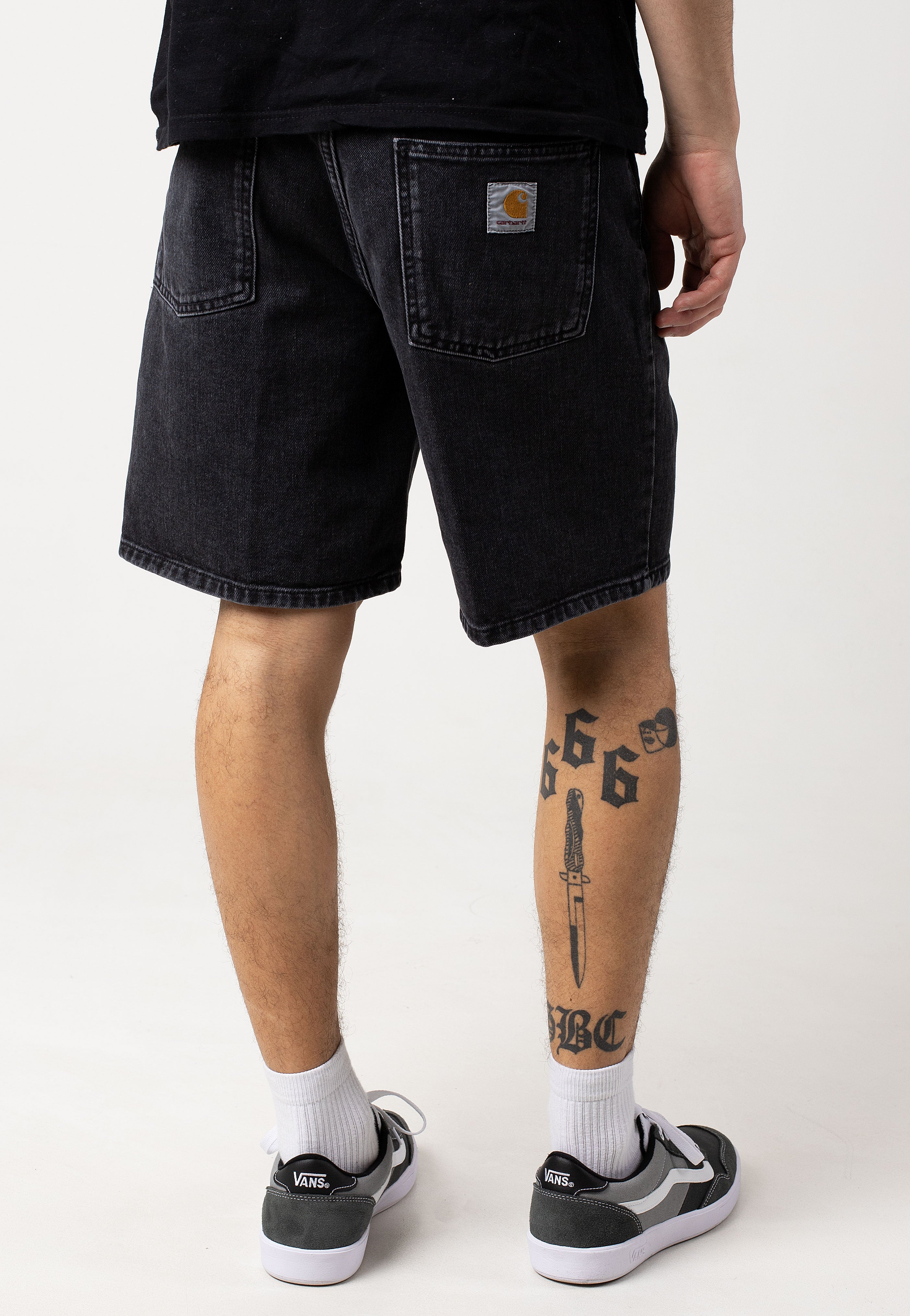 Carhartt WIP - Newel Stone Washed Black - Shorts | Men-Image