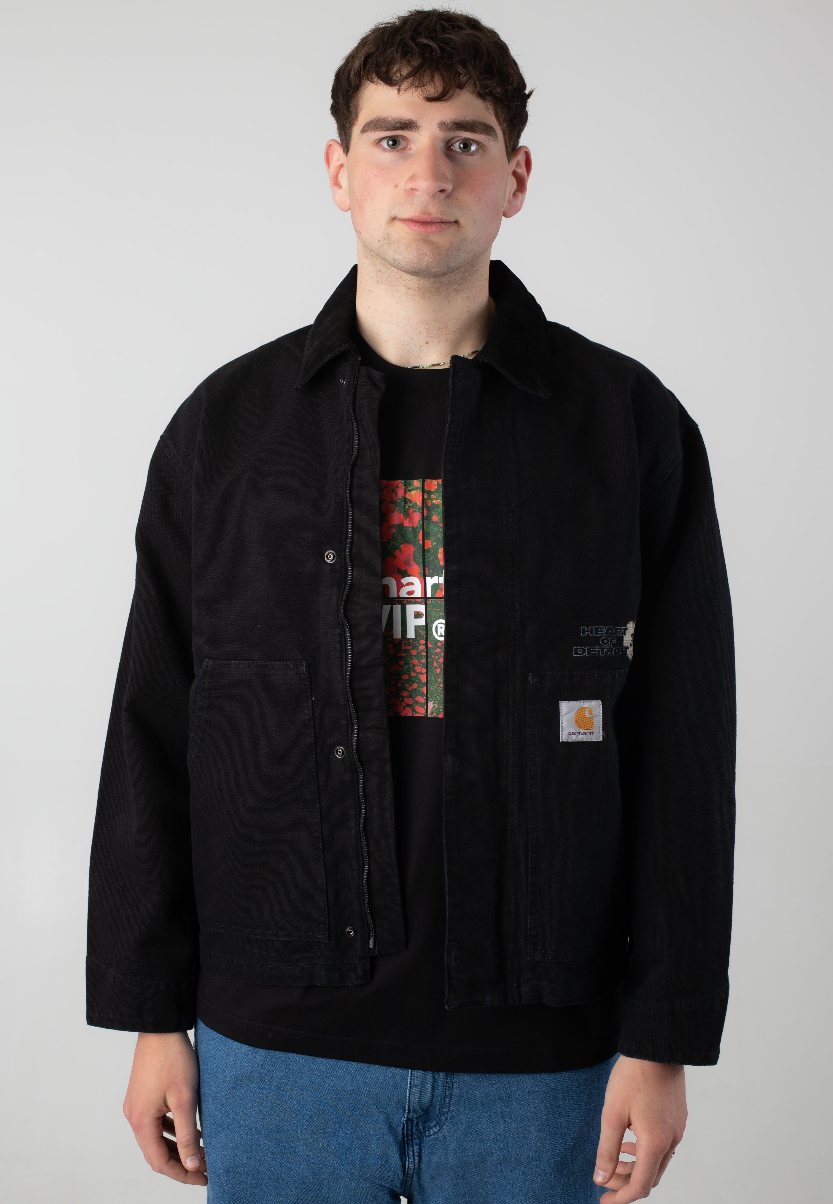 Carhartt WIP - OG Arcan Graphic Canvas Black/Black Heavy Stone Wash - Jacket | Men-Image