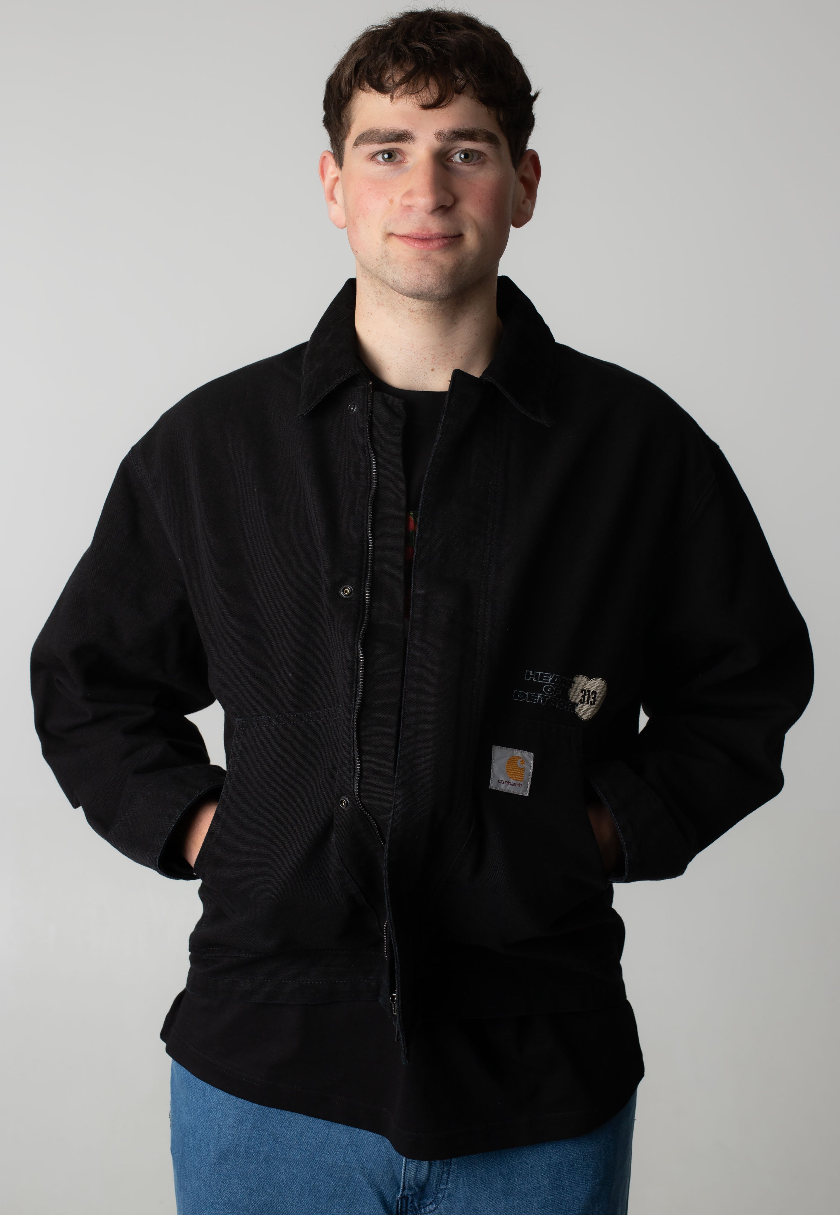 Carhartt WIP - OG Arcan Graphic Canvas Black/Black Heavy Stone Wash - Jacket | Men-Image