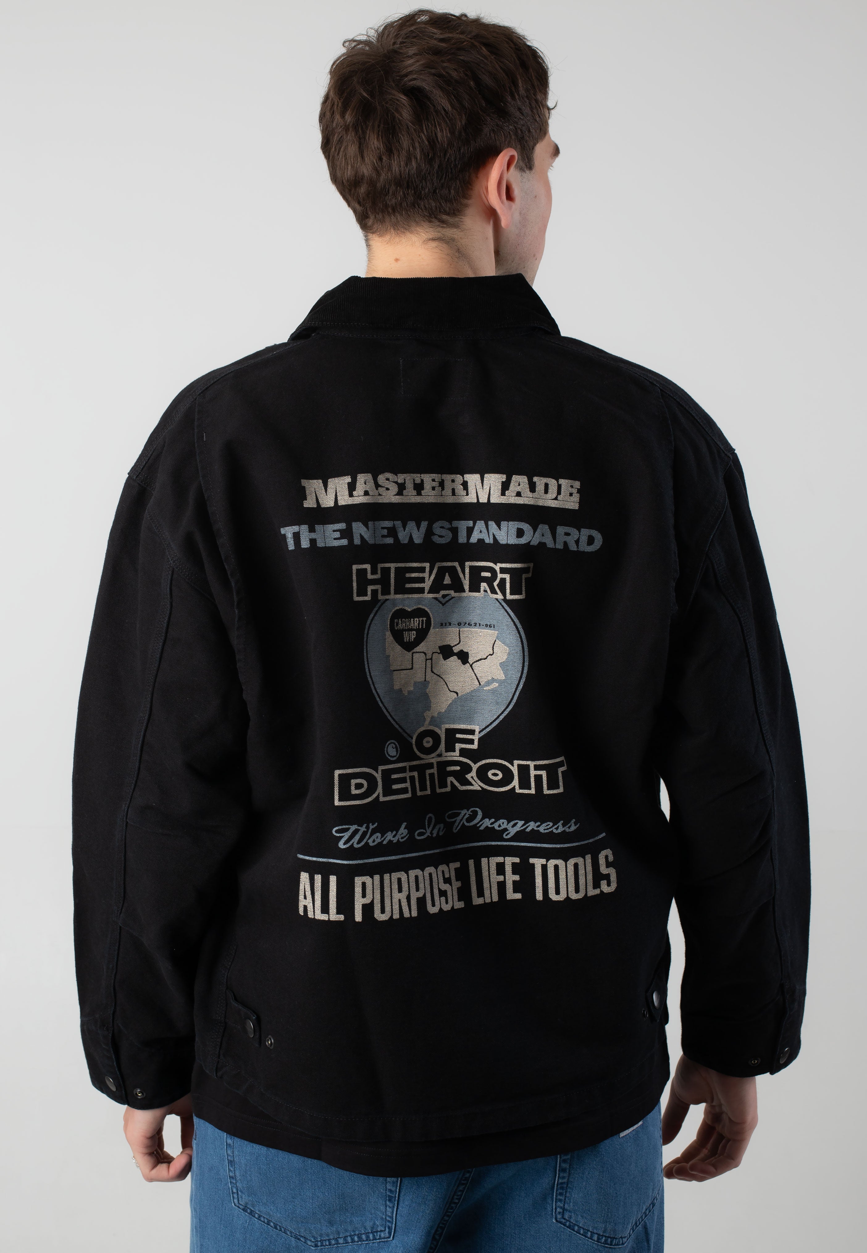 Carhartt WIP - OG Arcan Graphic Canvas Black/Black Heavy Stone Wash - Jacket | Men-Image