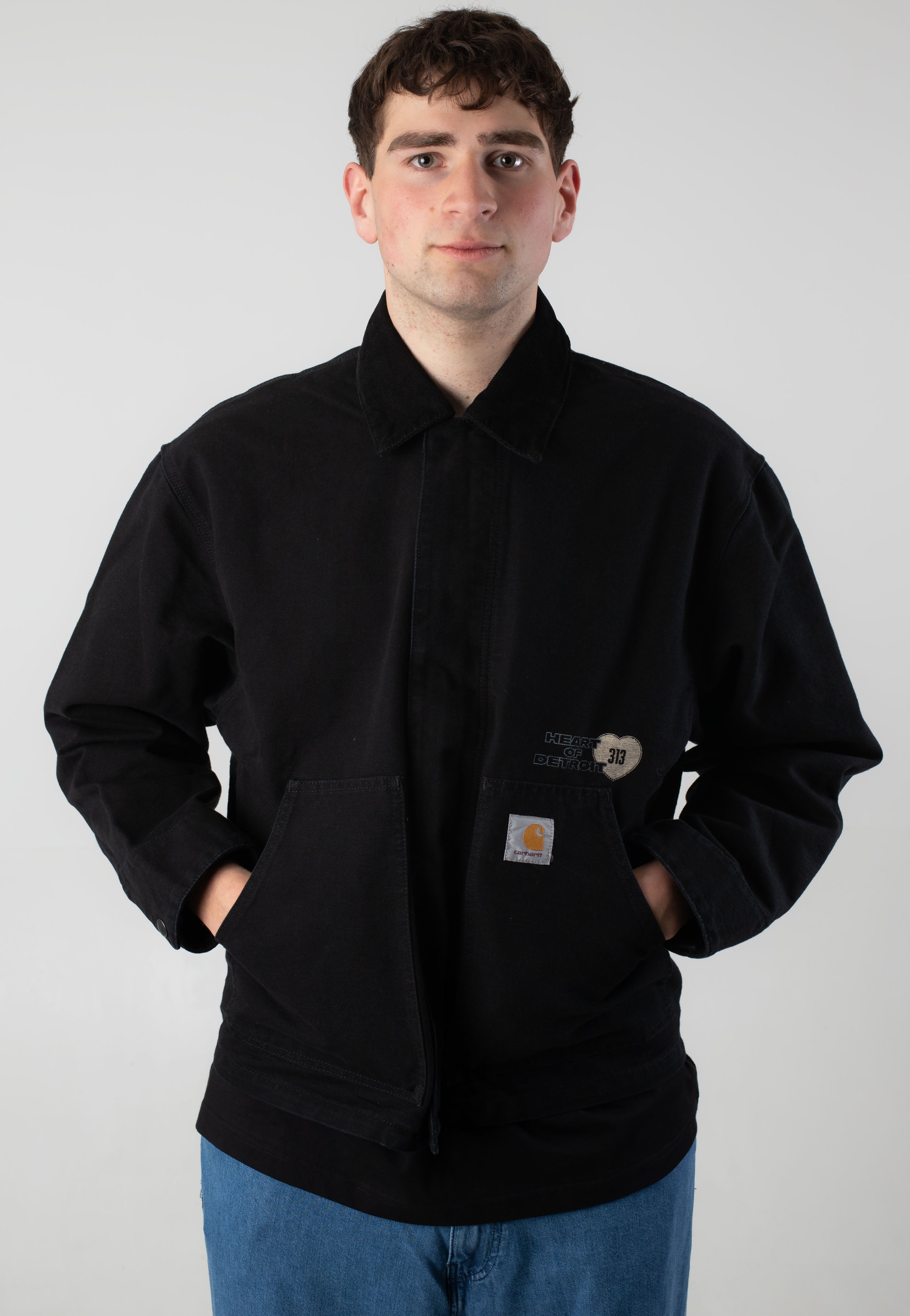 Carhartt WIP - OG Arcan Graphic Canvas Black/Black Heavy Stone Wash - Jacket | Men-Image