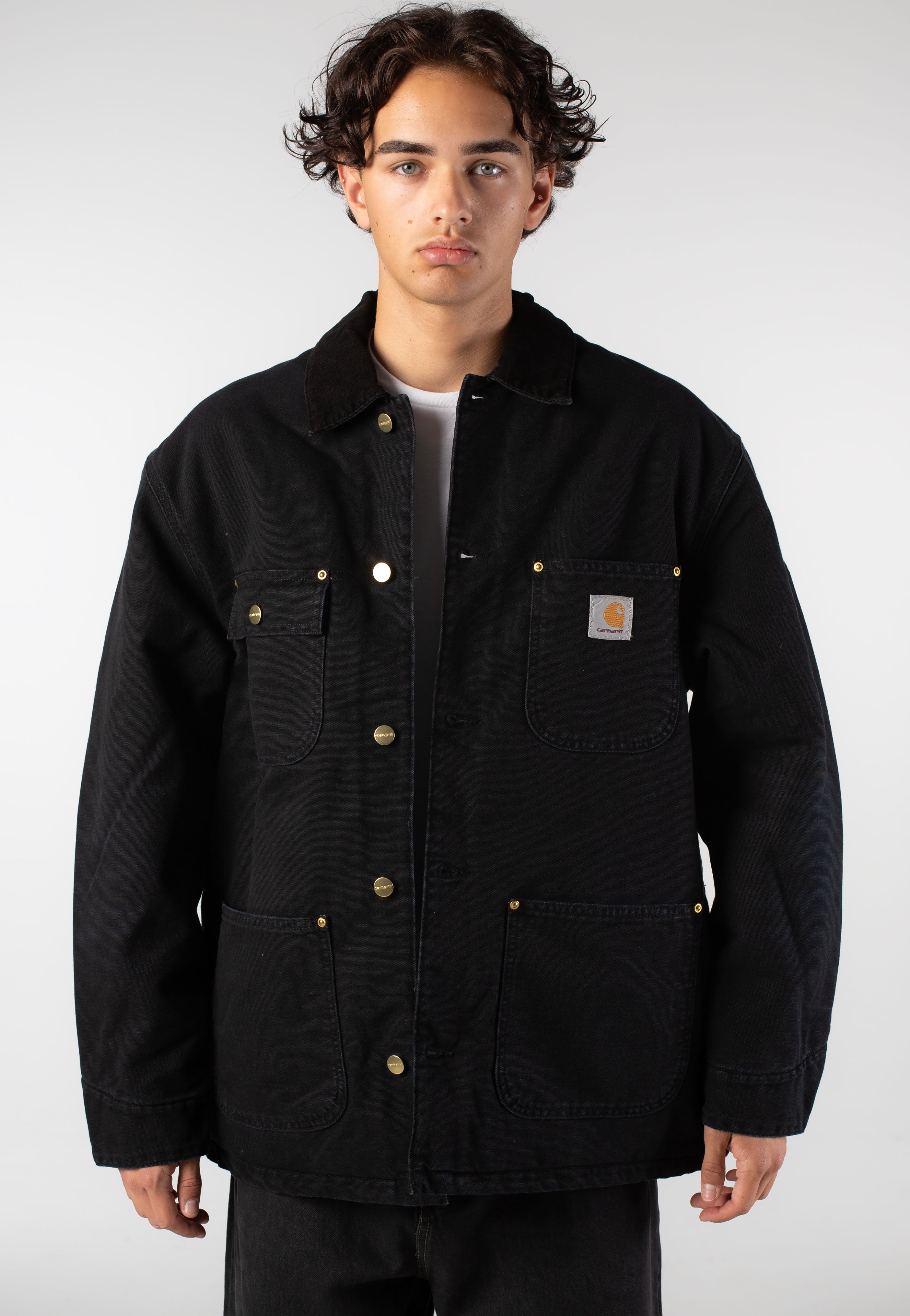 Carhartt WIP - OG Chore Stone Canvas Black/Black - Jacket | Men-Image