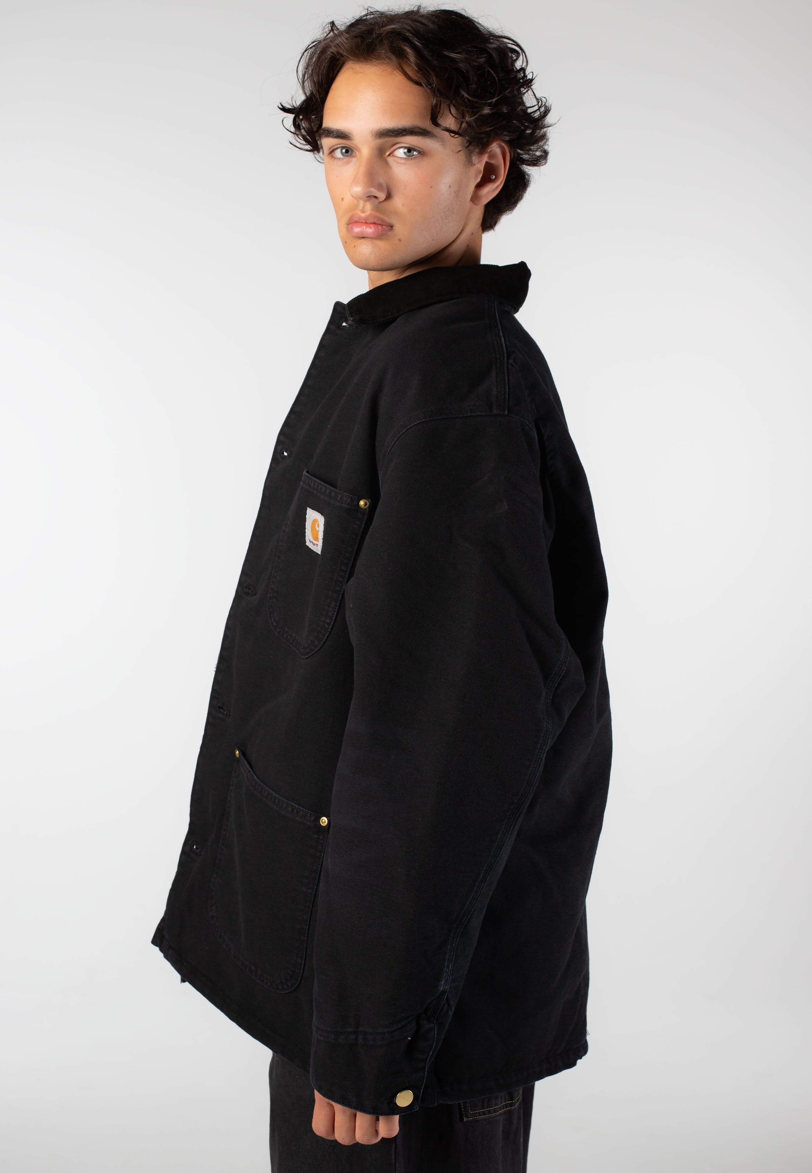 Carhartt WIP - OG Chore Stone Canvas Black/Black - Jacket | Men-Image
