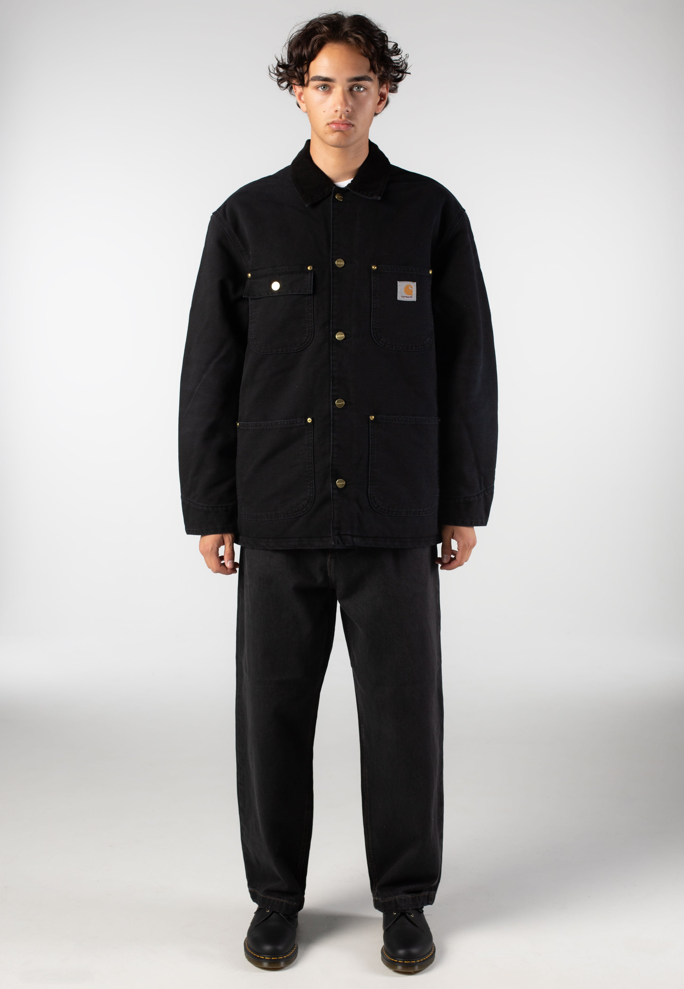 Carhartt WIP - OG Chore Stone Canvas Black/Black - Jacket | Men-Image
