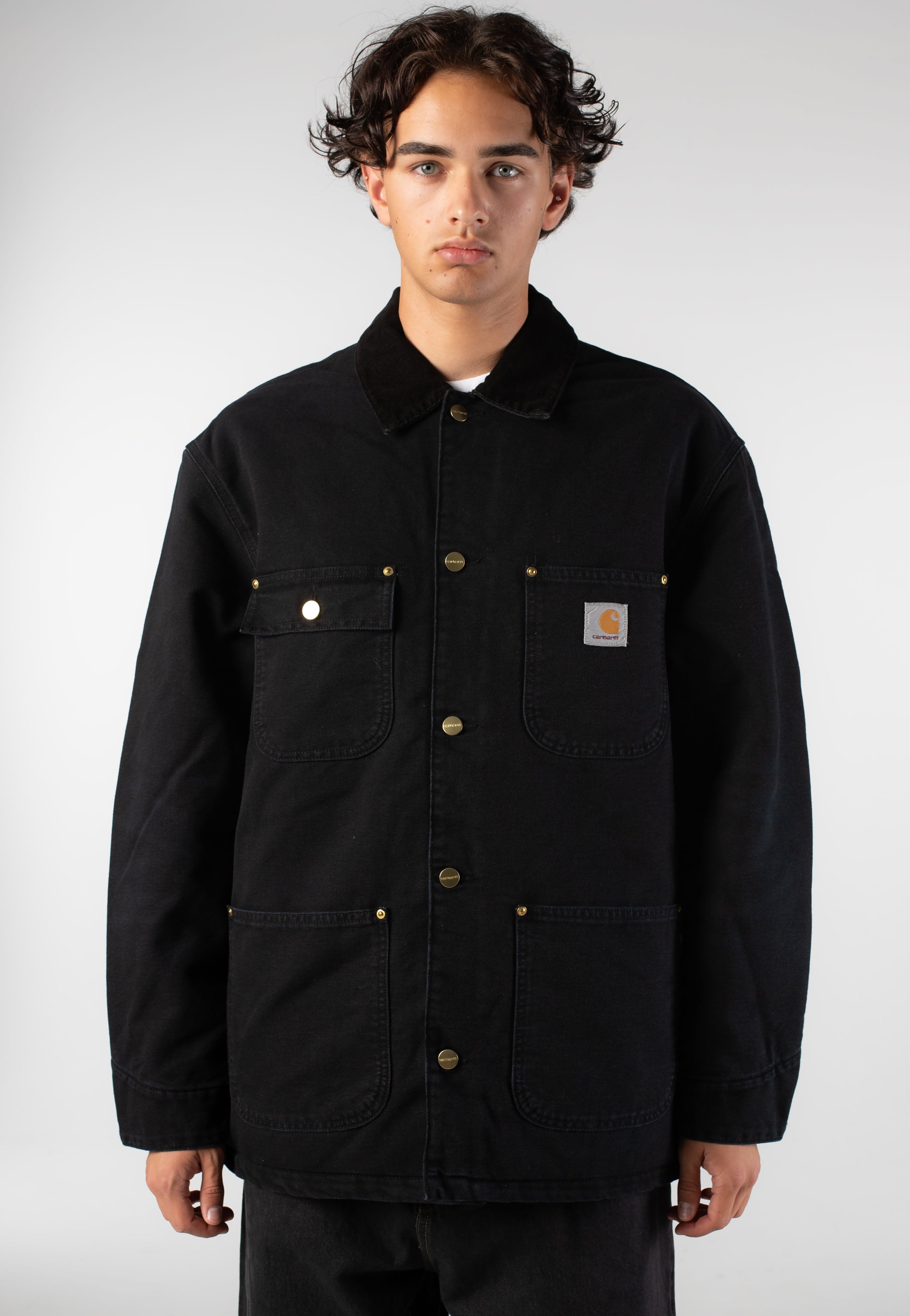 Carhartt WIP - OG Chore Stone Canvas Black/Black - Jacket | Men-Image