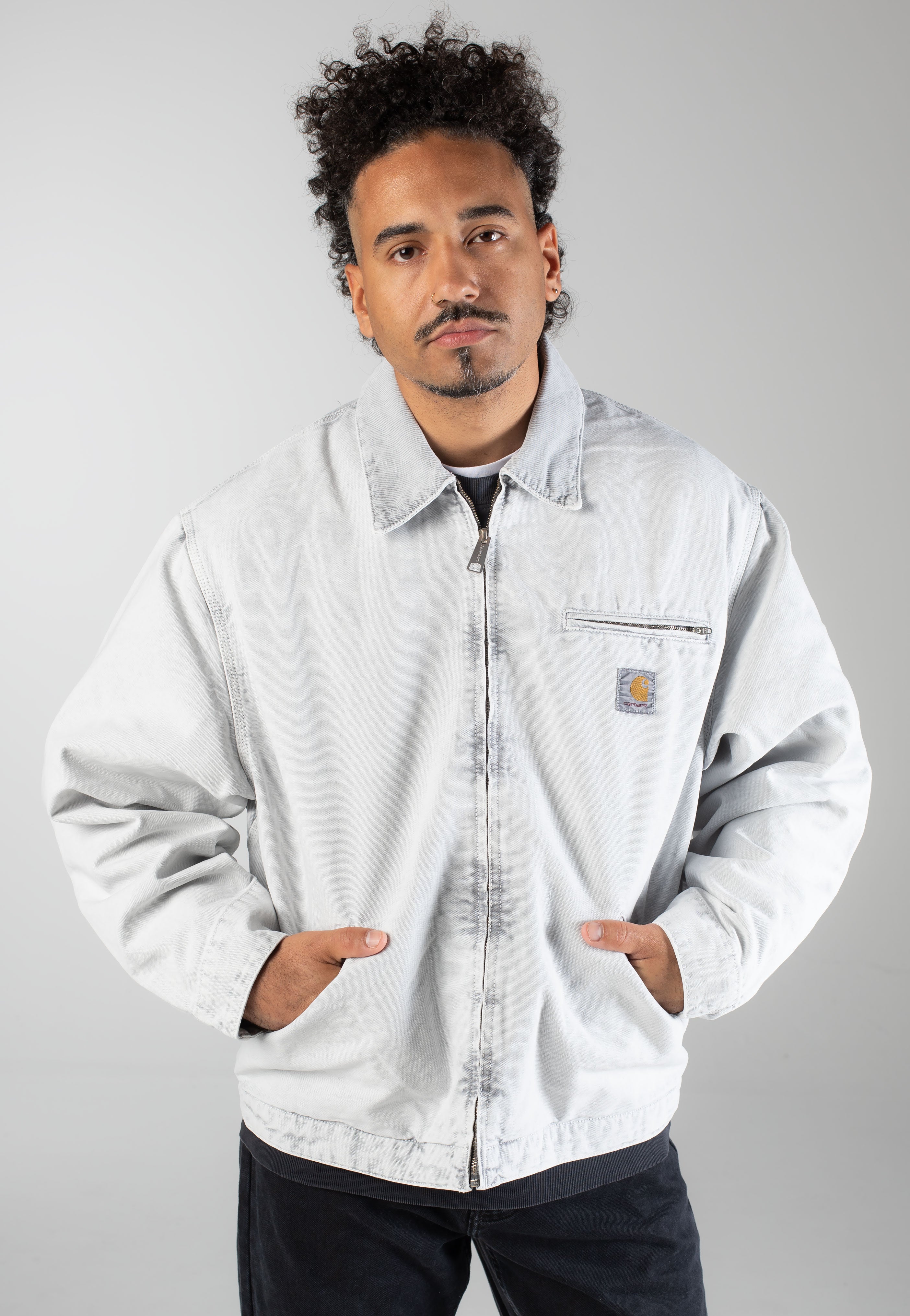 Carhartt WIP - OG Detroit Canvas Black/Black Chalk Wash - Jacket | Men-Image