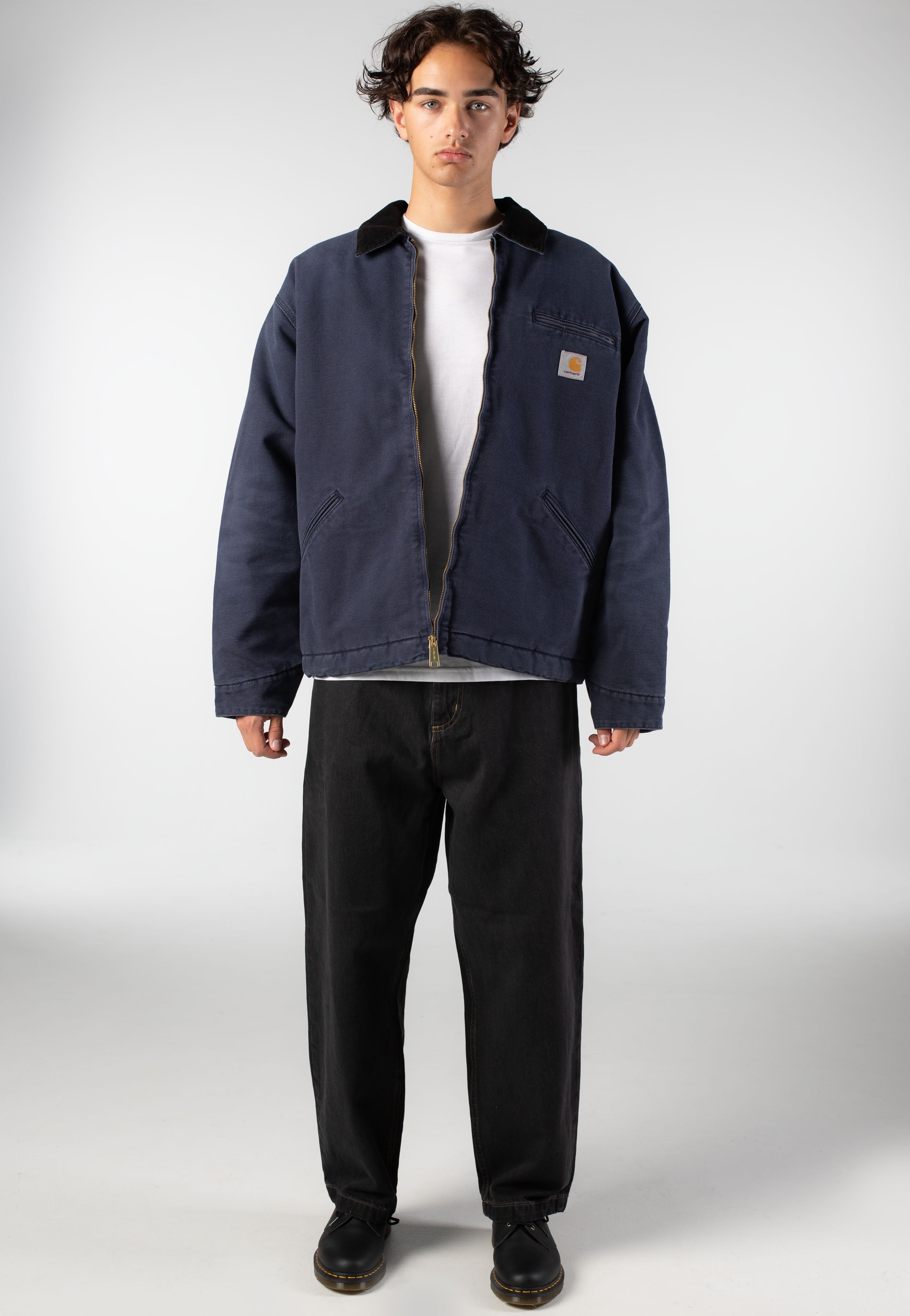 Carhartt WIP - OG Detroit Stone Canvas Dark Navy/Black - Jacket | Men-Image