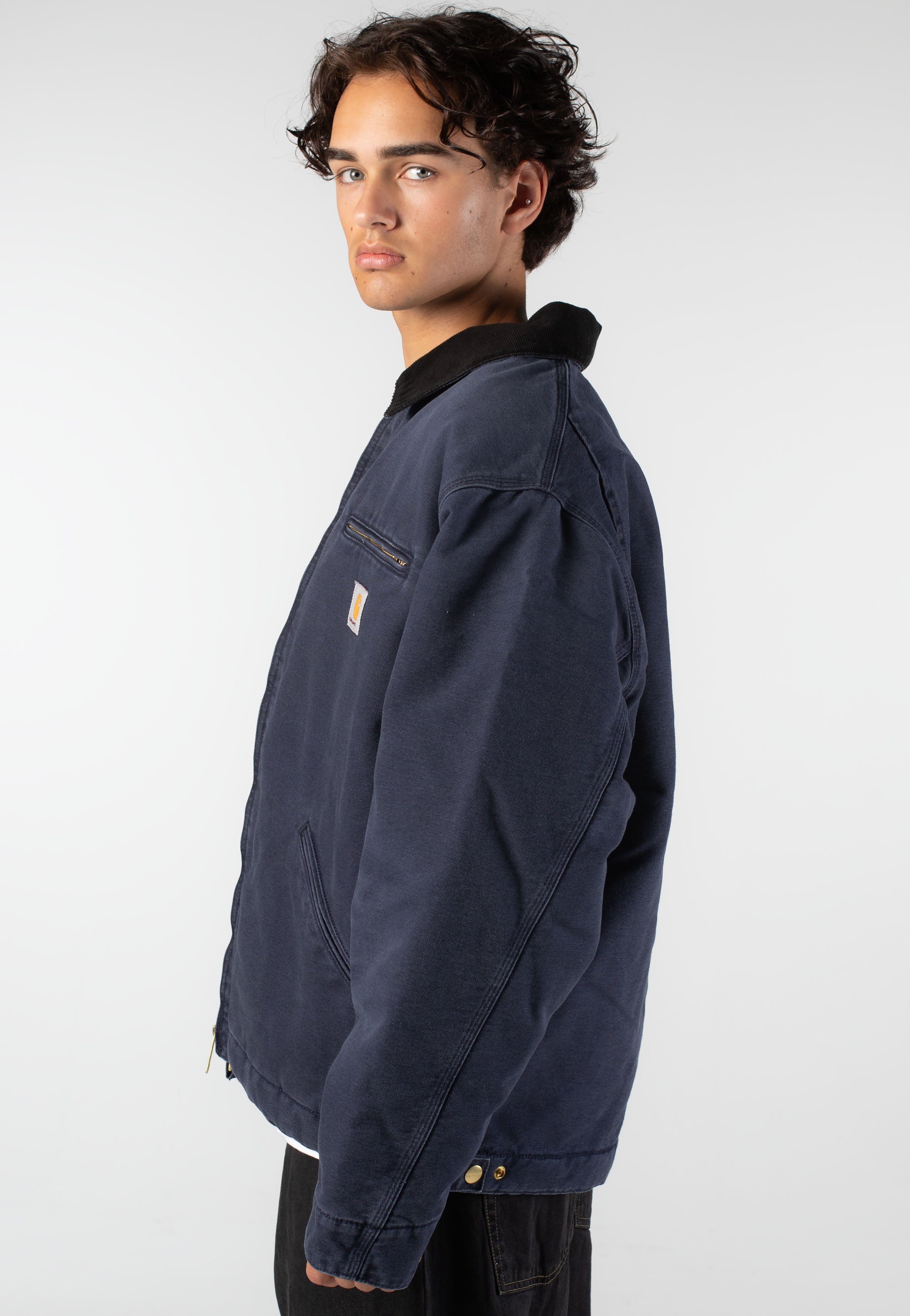 Carhartt WIP - OG Detroit Stone Canvas Dark Navy/Black - Jacket | Men-Image