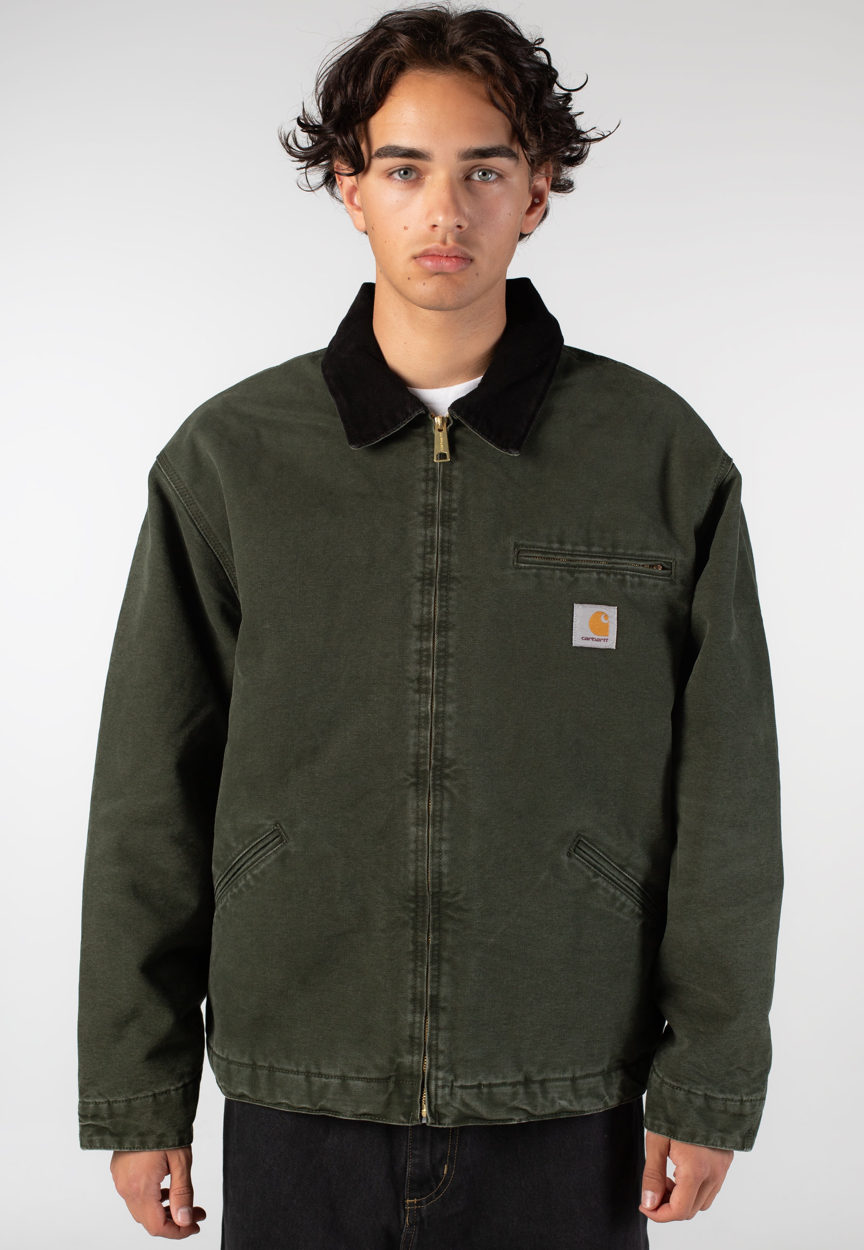 Carhartt WIP - OG Detroit Stone Canvas Olive/Black - Jacket