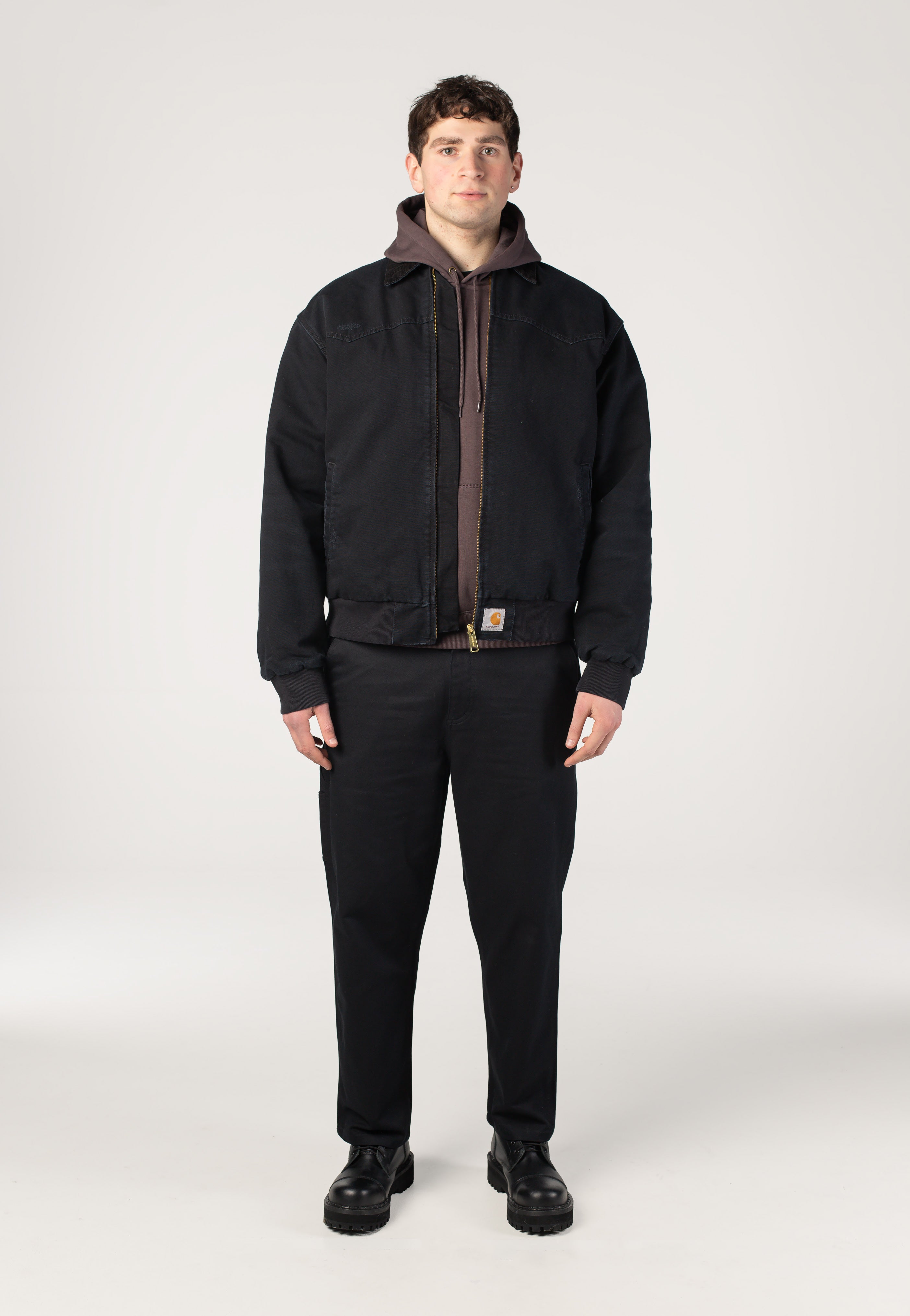 即完売　carhartt wip og SantaFe grind Wash　S Carhartt WIP - OG Santa Fe Grind Wash Black/Black - Jacket | Impericon