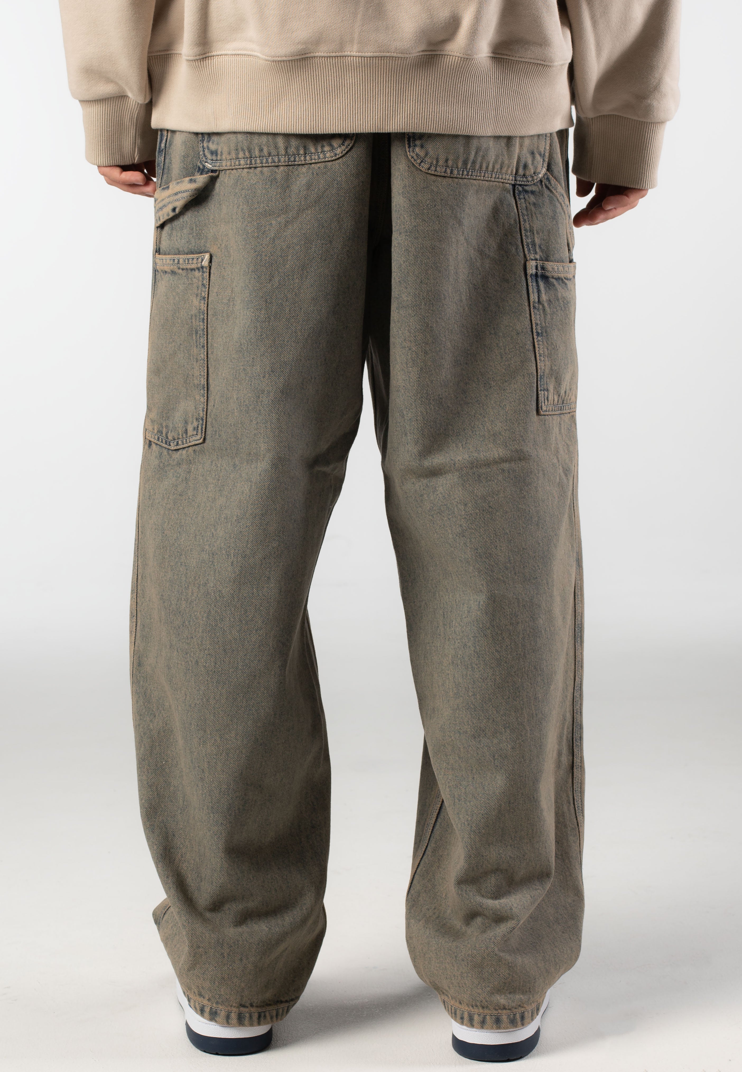 パンツ OG LABEL WASHED CARGO PANTS GRAY M Carhartt WIP OG Single Knee Blue/Leather Garment Dyed - Jeans