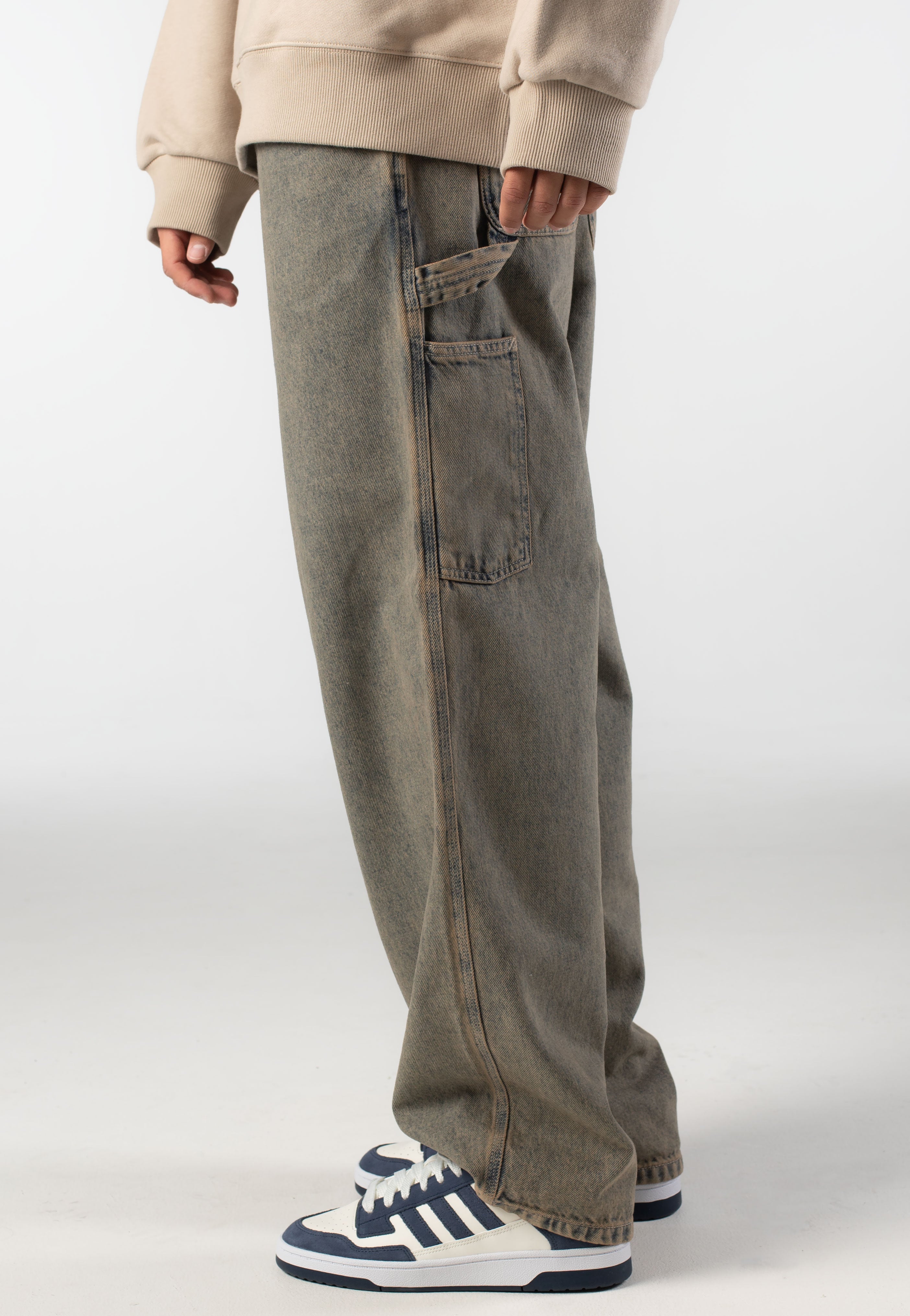 Carhartt WIP OG Single Knee Blue/Leather Garment Dyed - Jeans