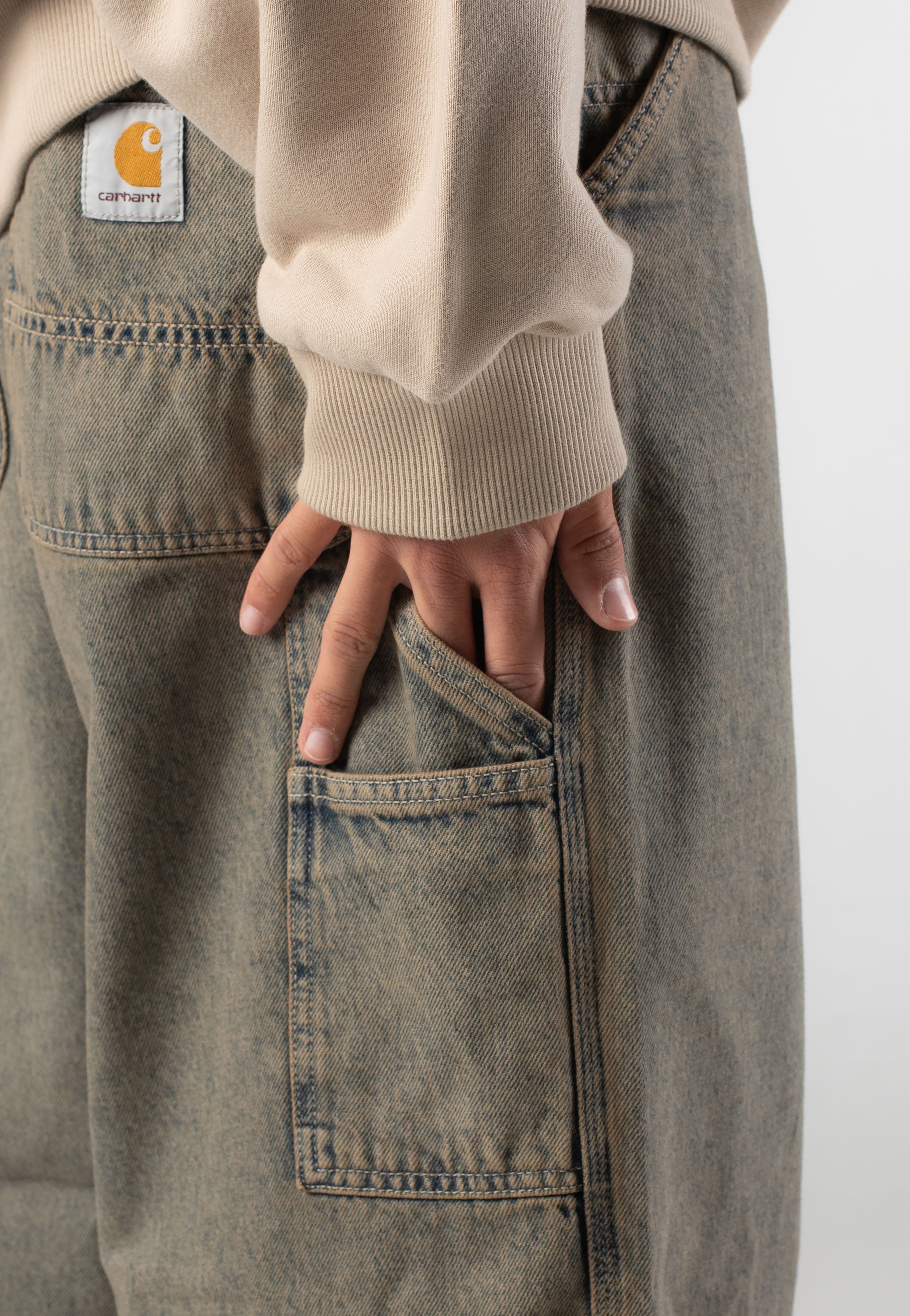 Carhartt WIP - OG Single Knee Blue/Leather Garment Dyed - Jeans | Men-Image