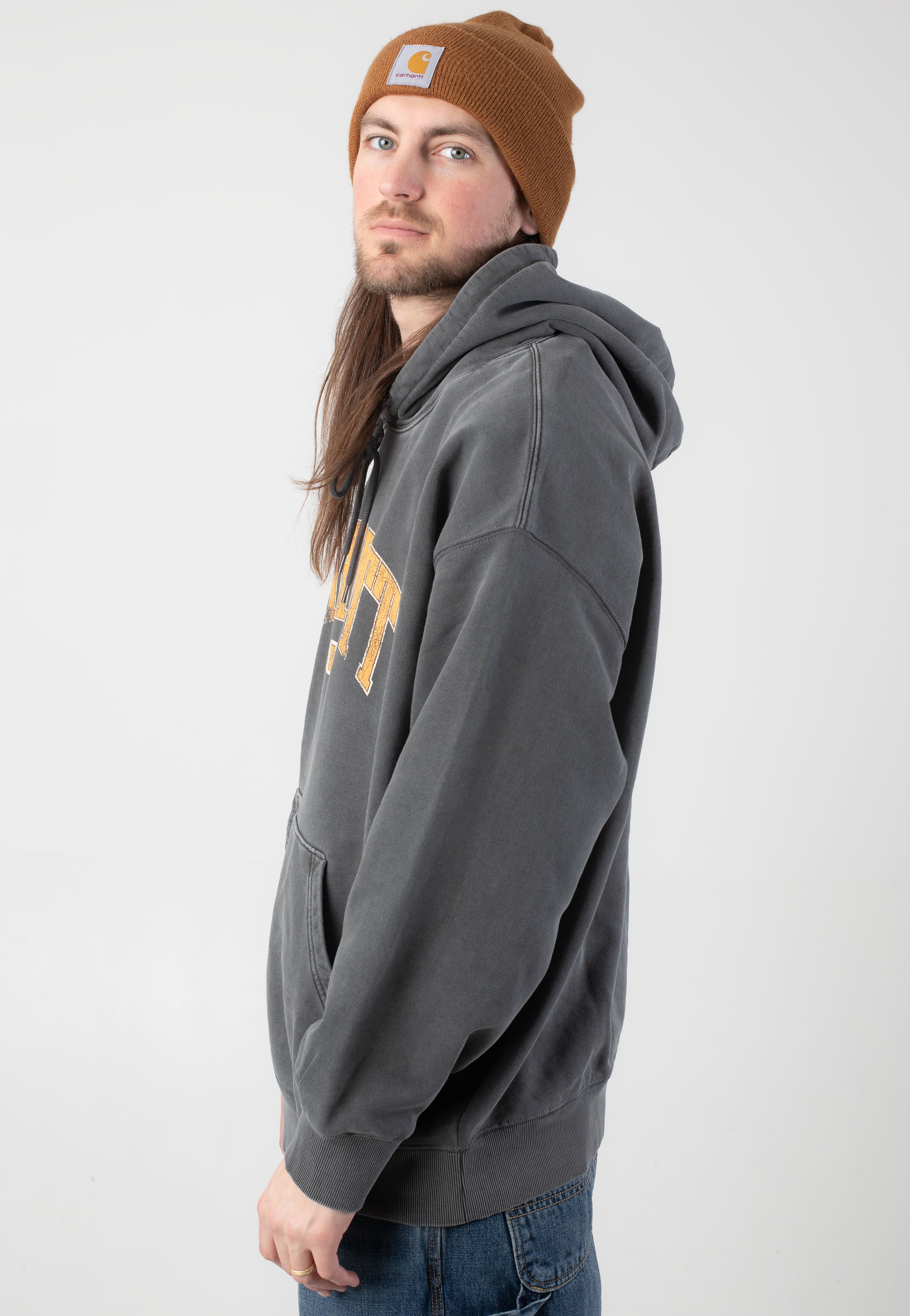 Carhartt WIP - Hooded Library Garment Dyed Black - Hoodie | Men-Image
