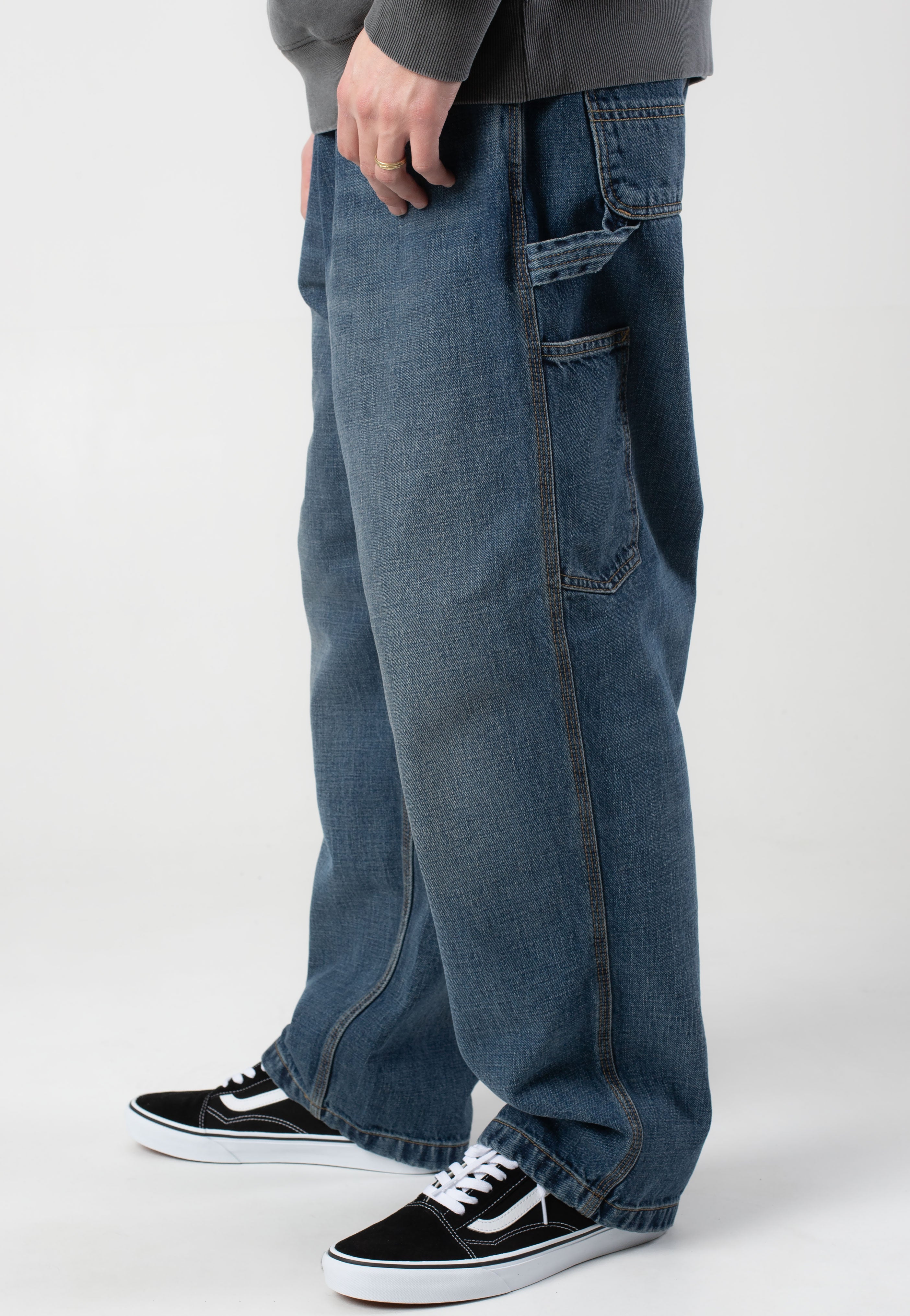 Carhartt WIP - OG Single Knee Dark Used Wash Blue - Pants | Men-Image