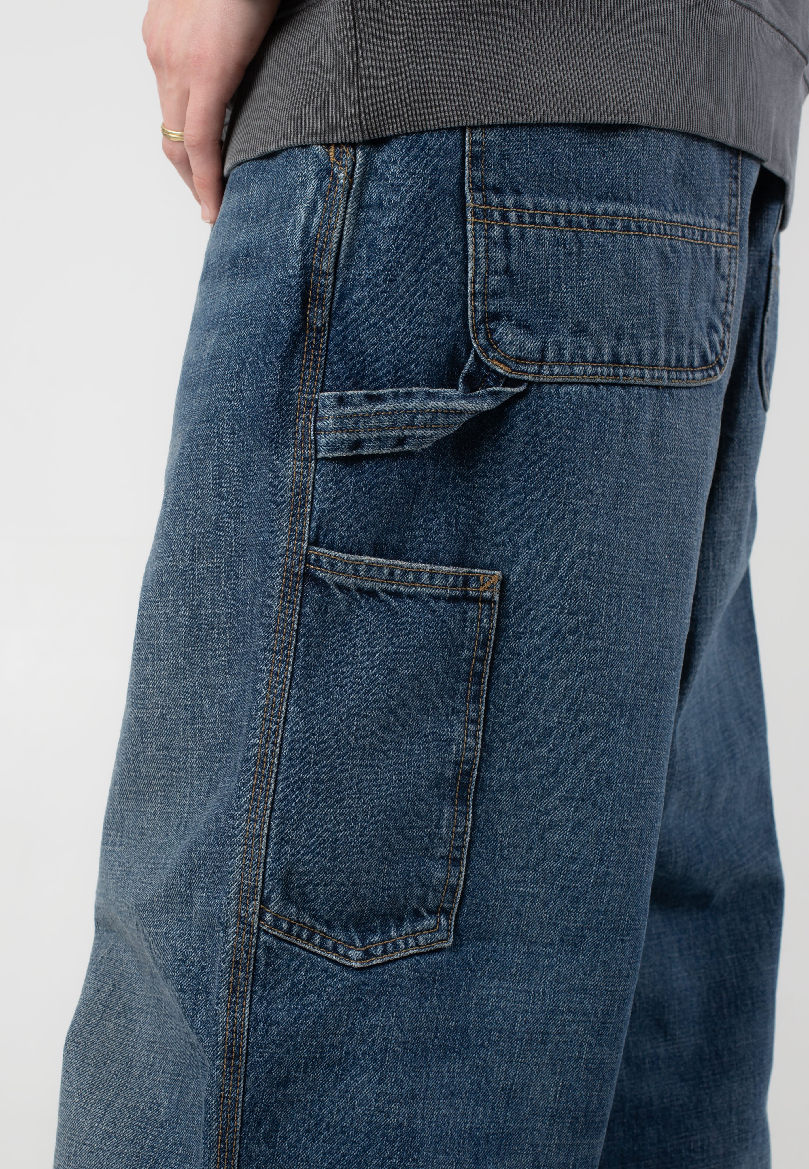 Carhartt WIP - OG Single Knee Dark Used Wash Blue - Pants | Men-Image