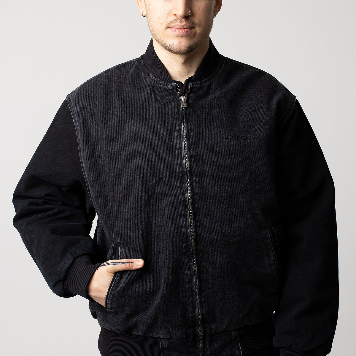 Carhartt WIP - Paxon Bomber Stone Washed Black/Black - Jacket