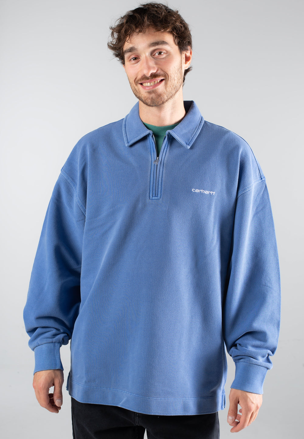 Carhartt WIP Piqué Script Wolfsbane/White - Sweater | Impericon