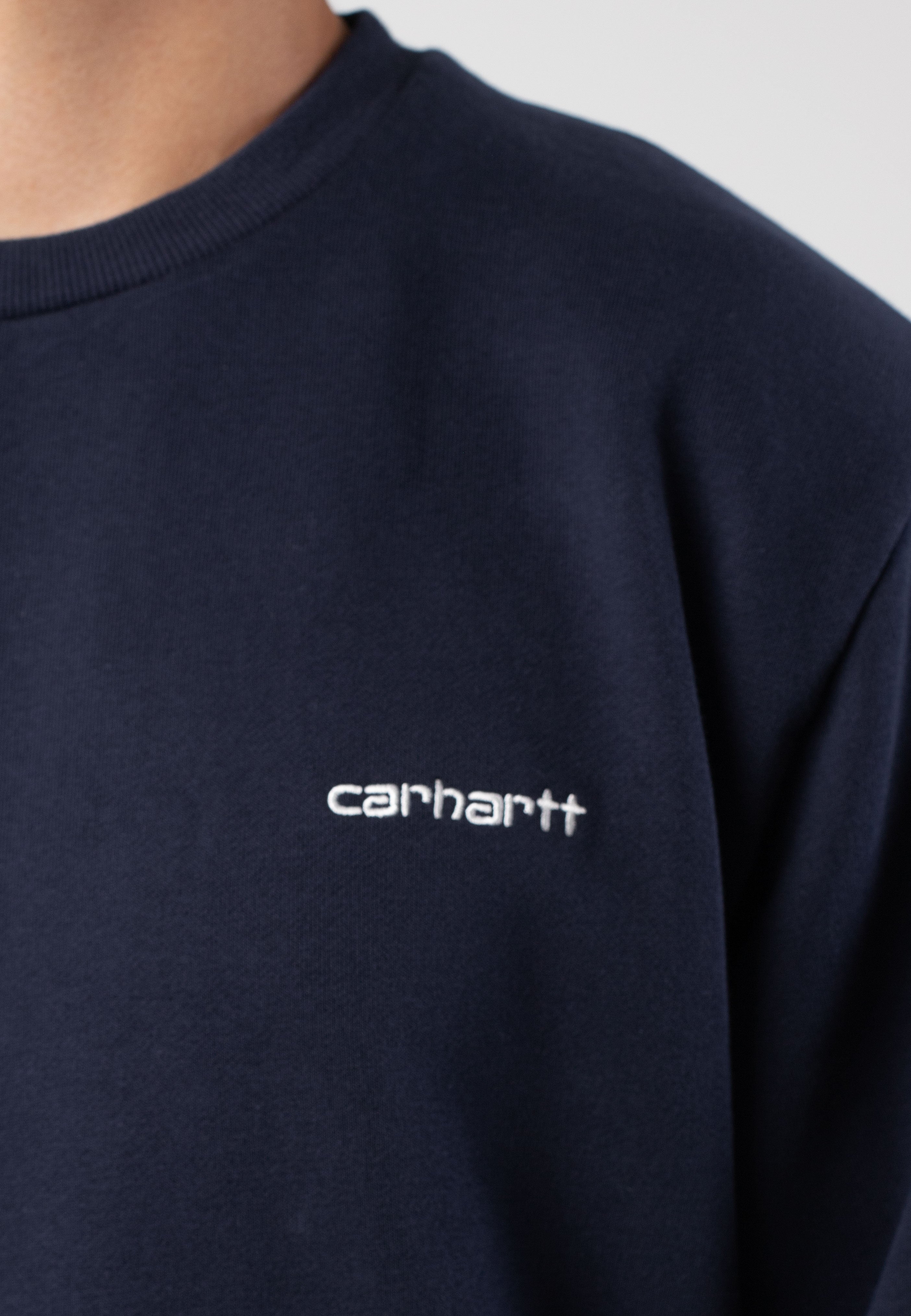 トップス CARHARTT WIP SCRIPT EMBROIDERY CREWSWEAT Carhartt WIP - Script Embroidery Air Force Blue / White - Sweater
