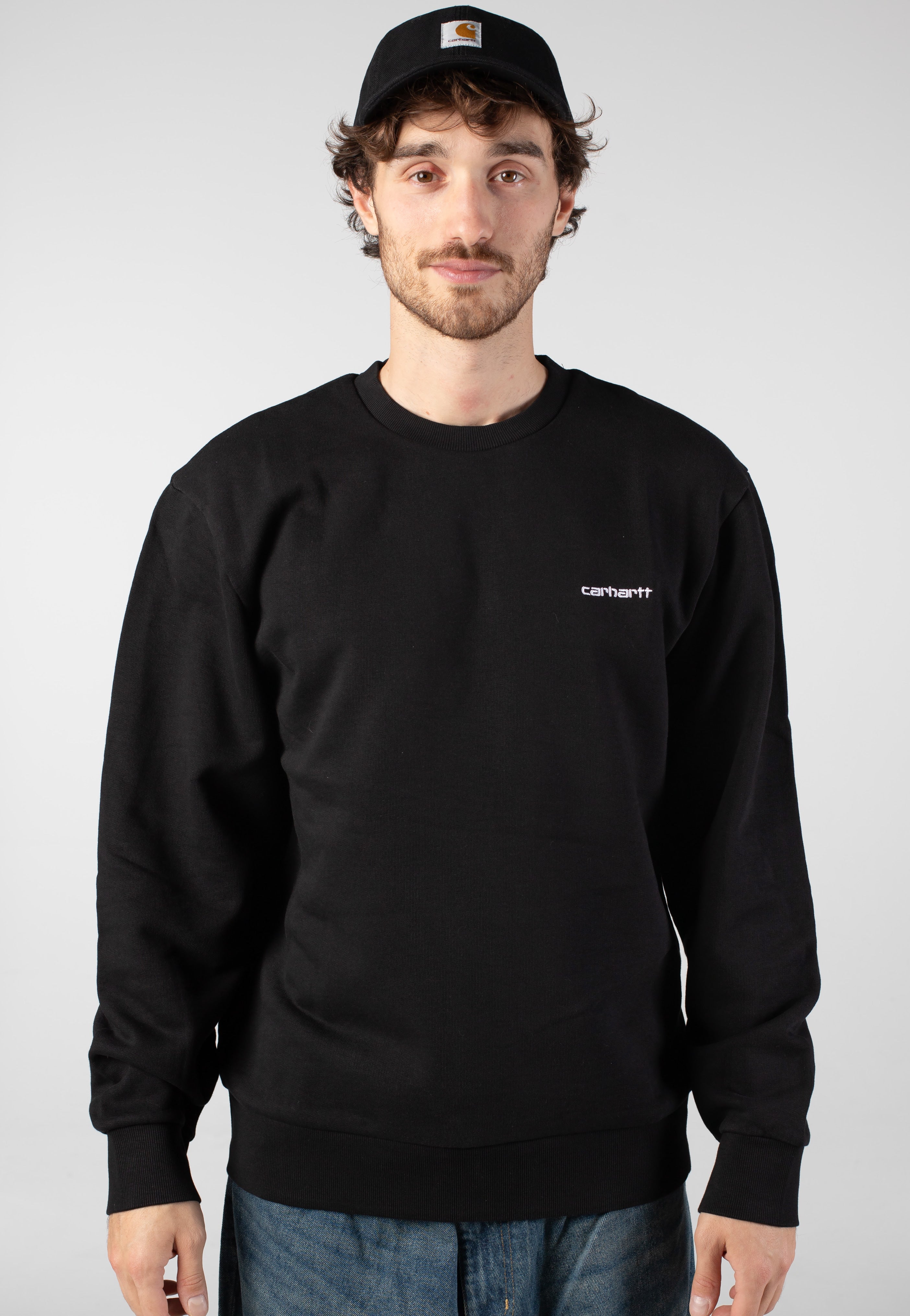 Carhartt WIP - Script Embroidery Black/White - Sweater | Men-Image