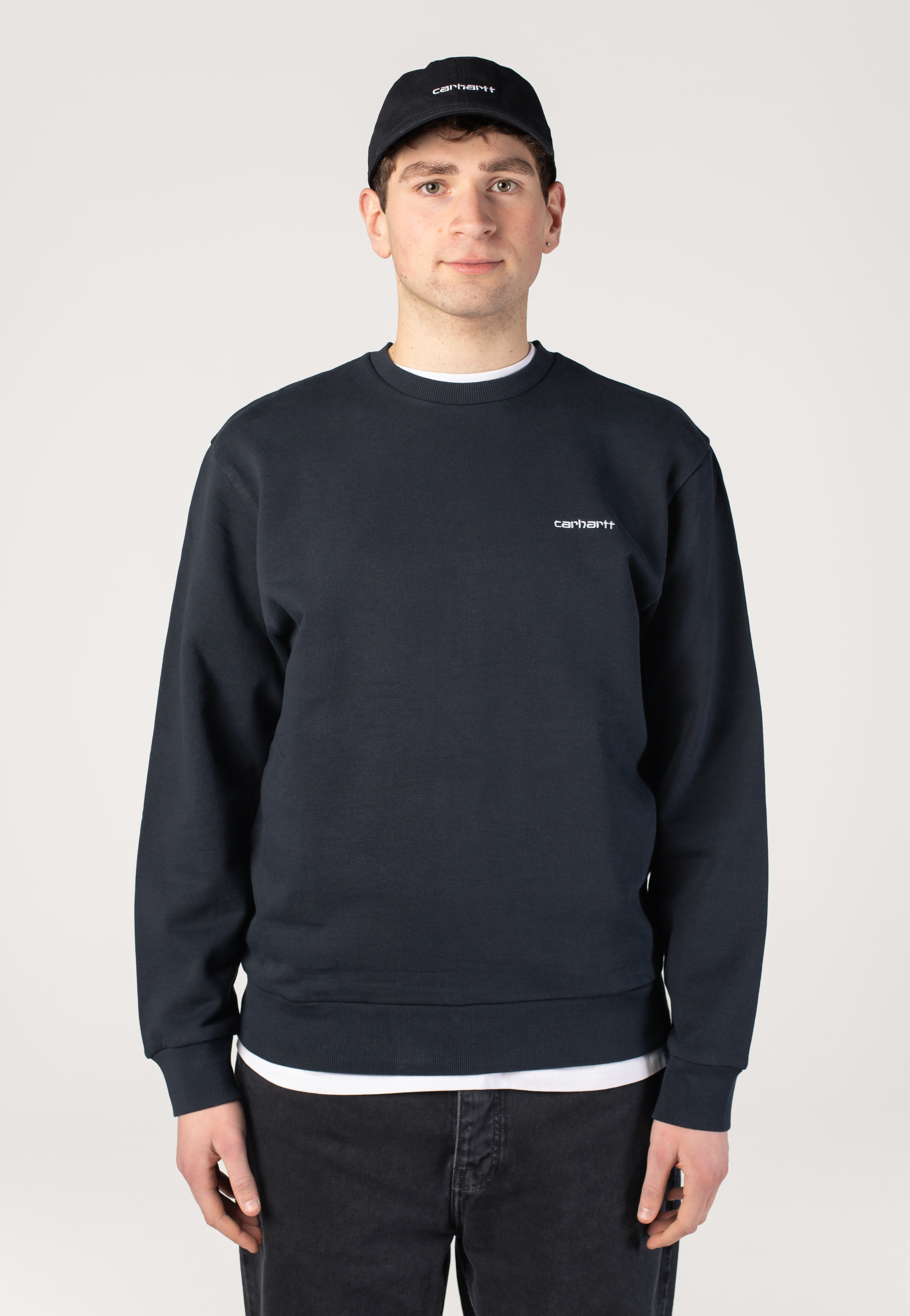 Carhartt WIP - Script Embroidery Deep Night/White - Sweater | Men-Image