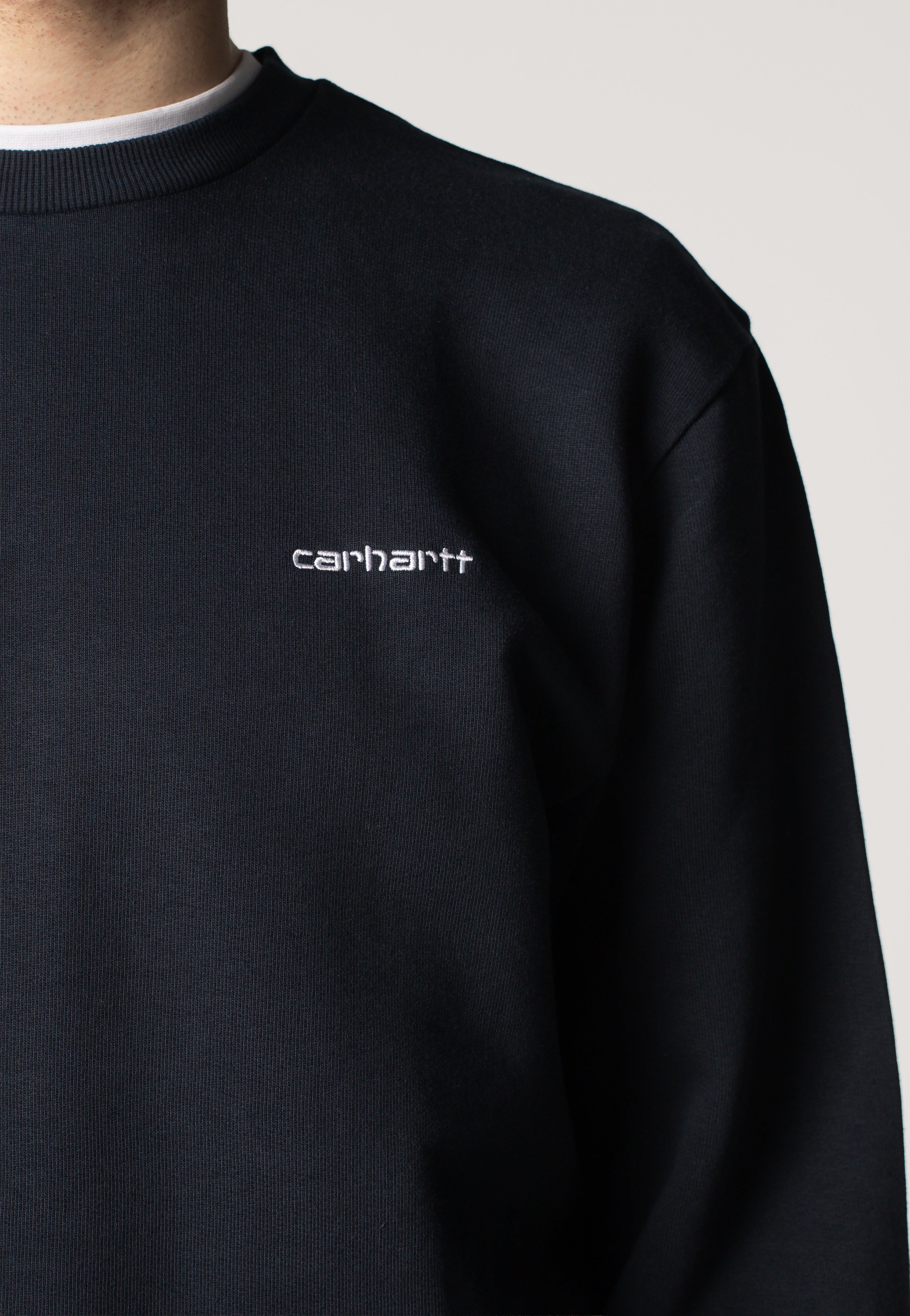 Carhartt WIP - Script Embroidery Deep Night/White - Sweater | Men-Image