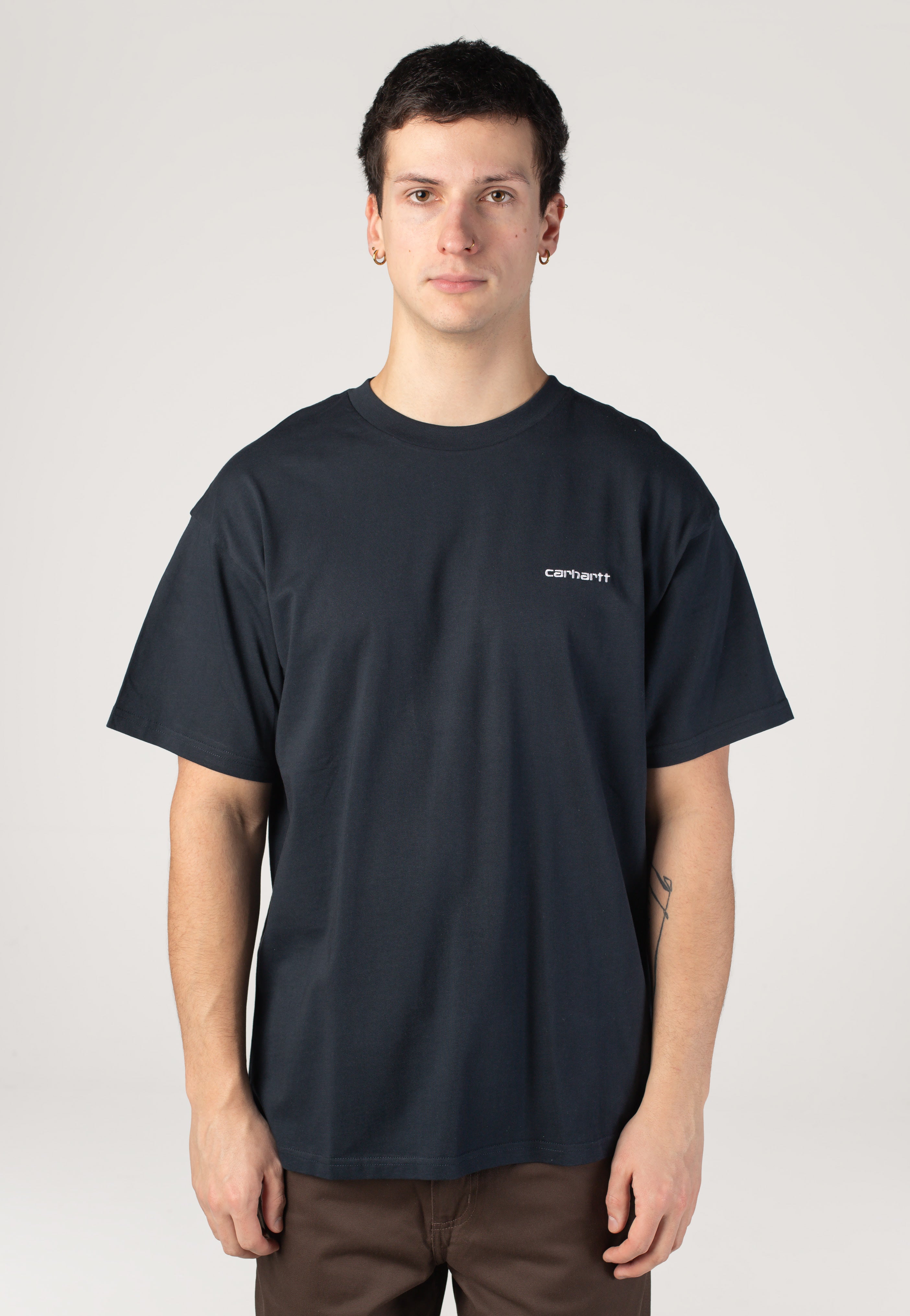 Carhartt WIP - Script Embroidery Deep Night/White - T-Shirt | Men-Image