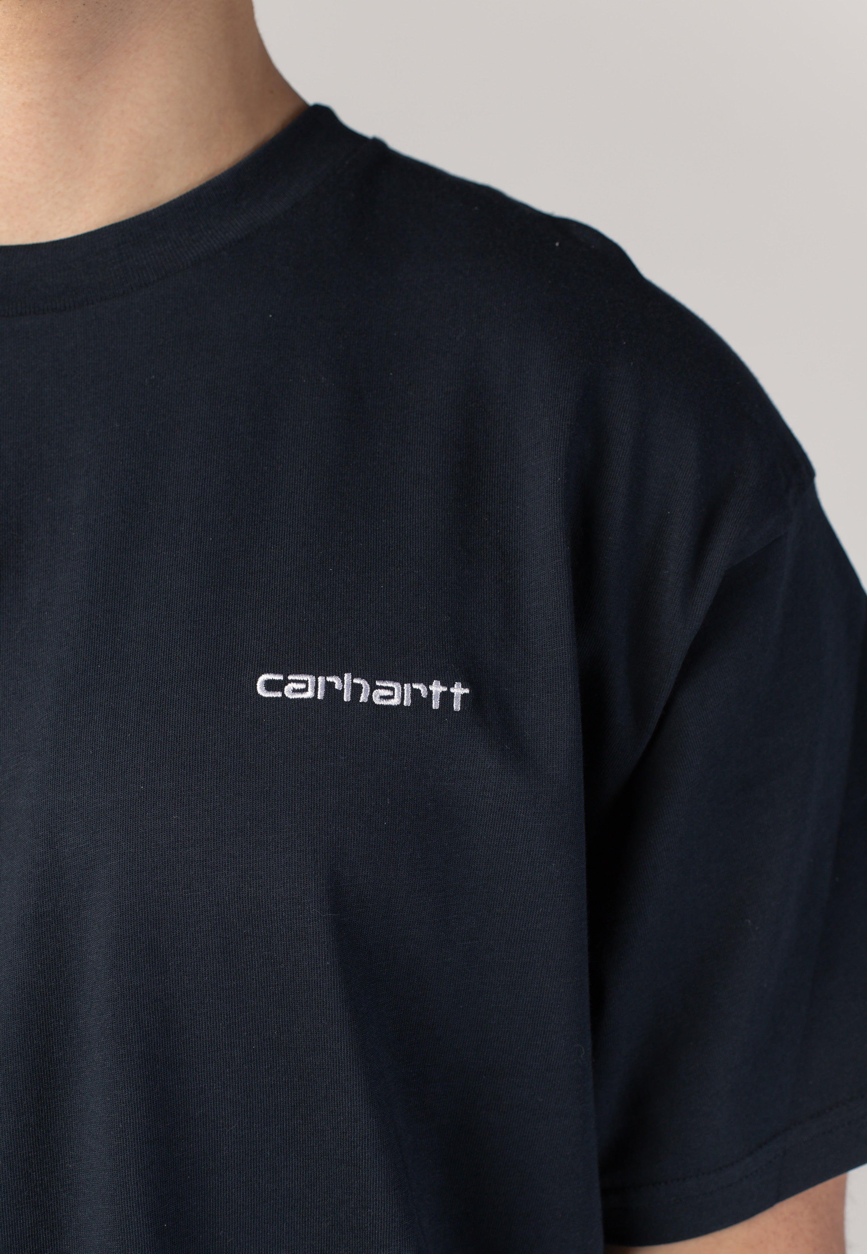 Carhartt WIP - Script Embroidery Deep Night/White - T-Shirt | Men-Image