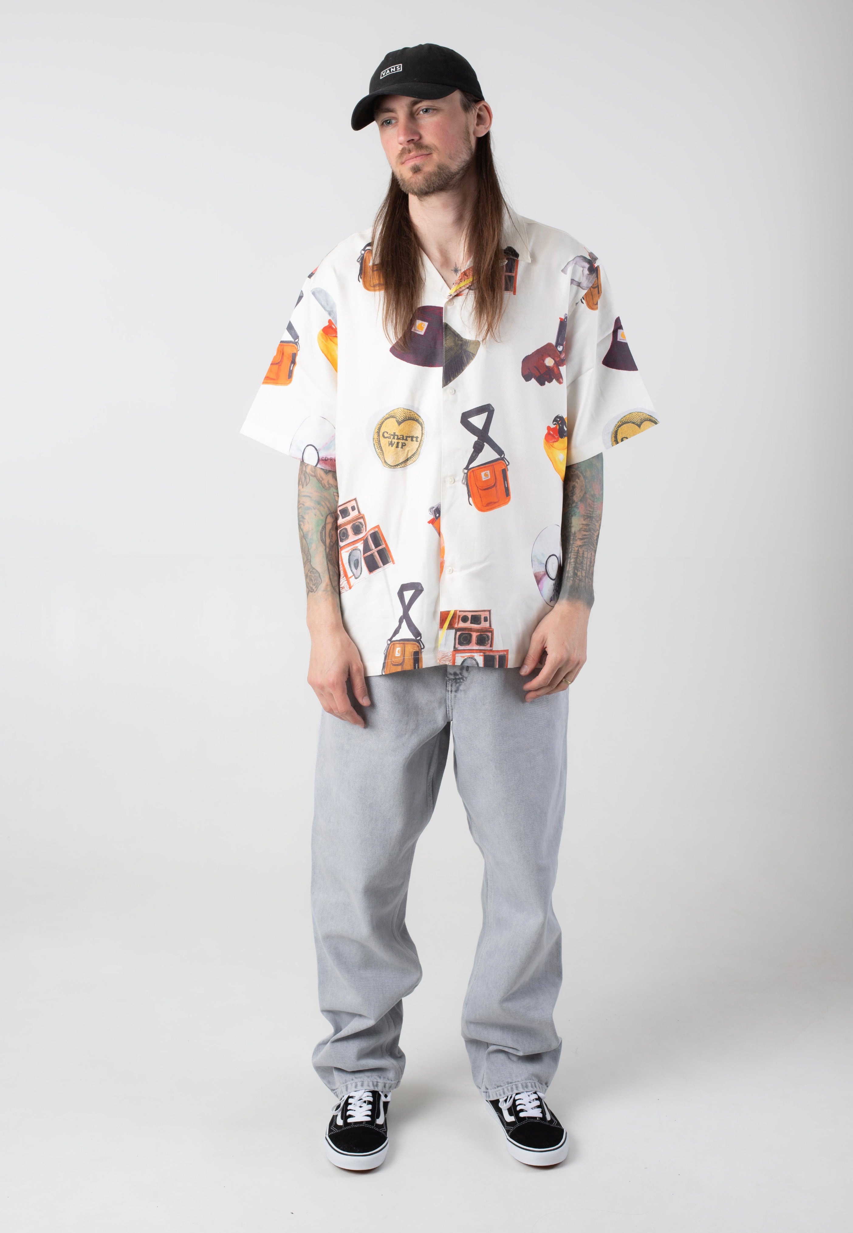 Carhartt WIP - Single Knee Black Chalk Wash - Pants | Men-Image