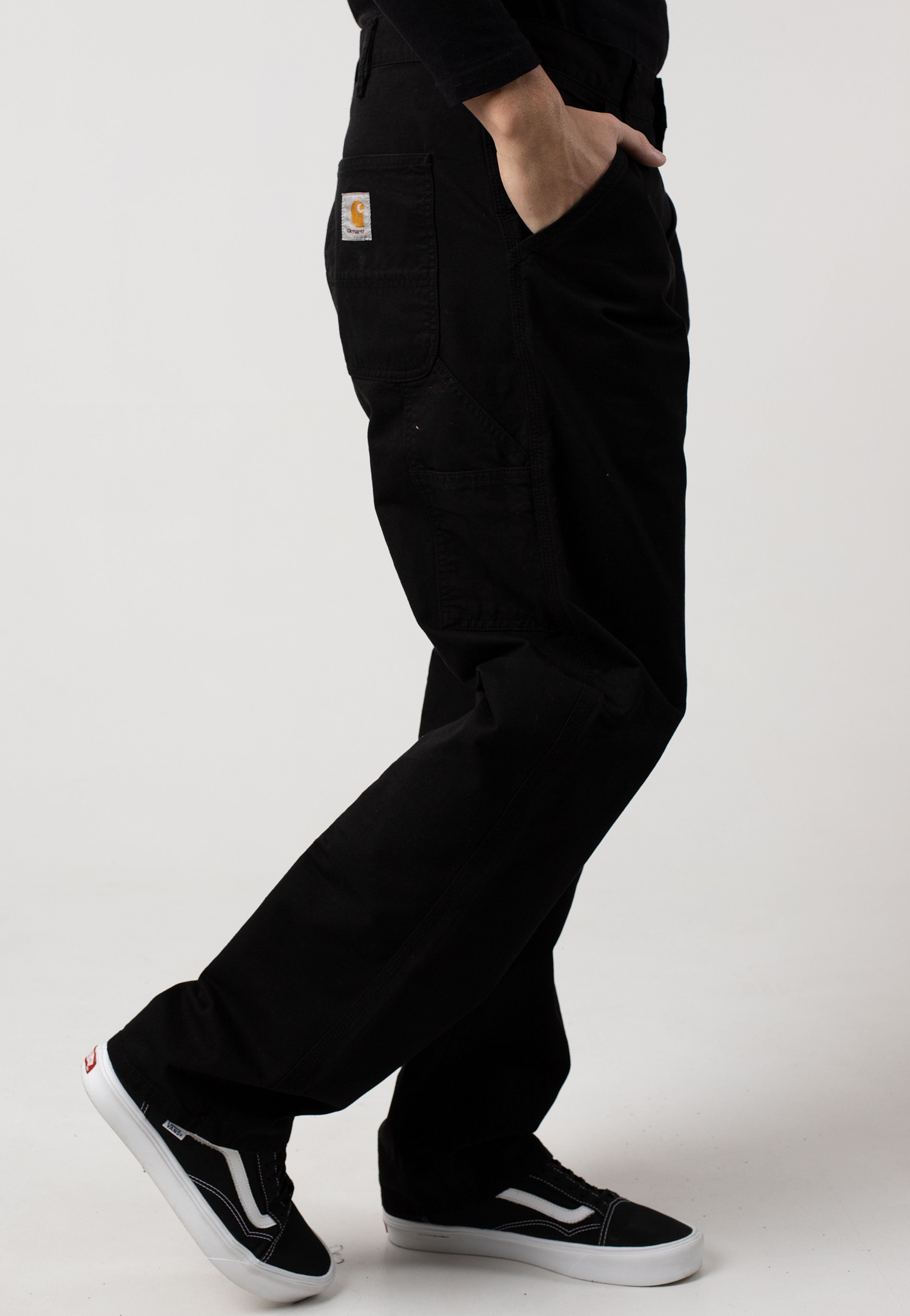 Carhartt WIP - Single Knee Garment Dyed Black - Pants | Men-Image