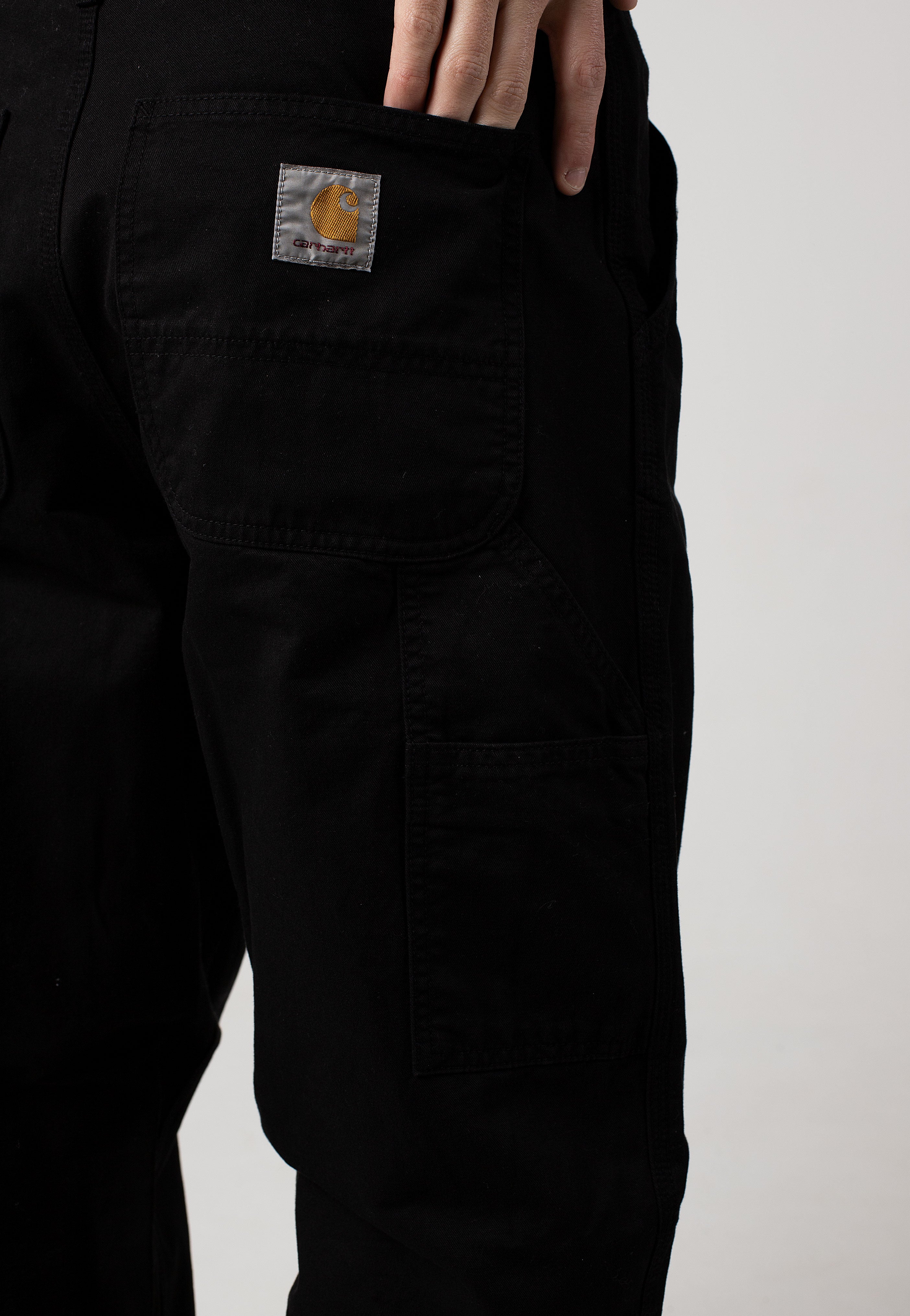 Carhartt WIP - Single Knee Garment Dyed Black - Pants | Men-Image