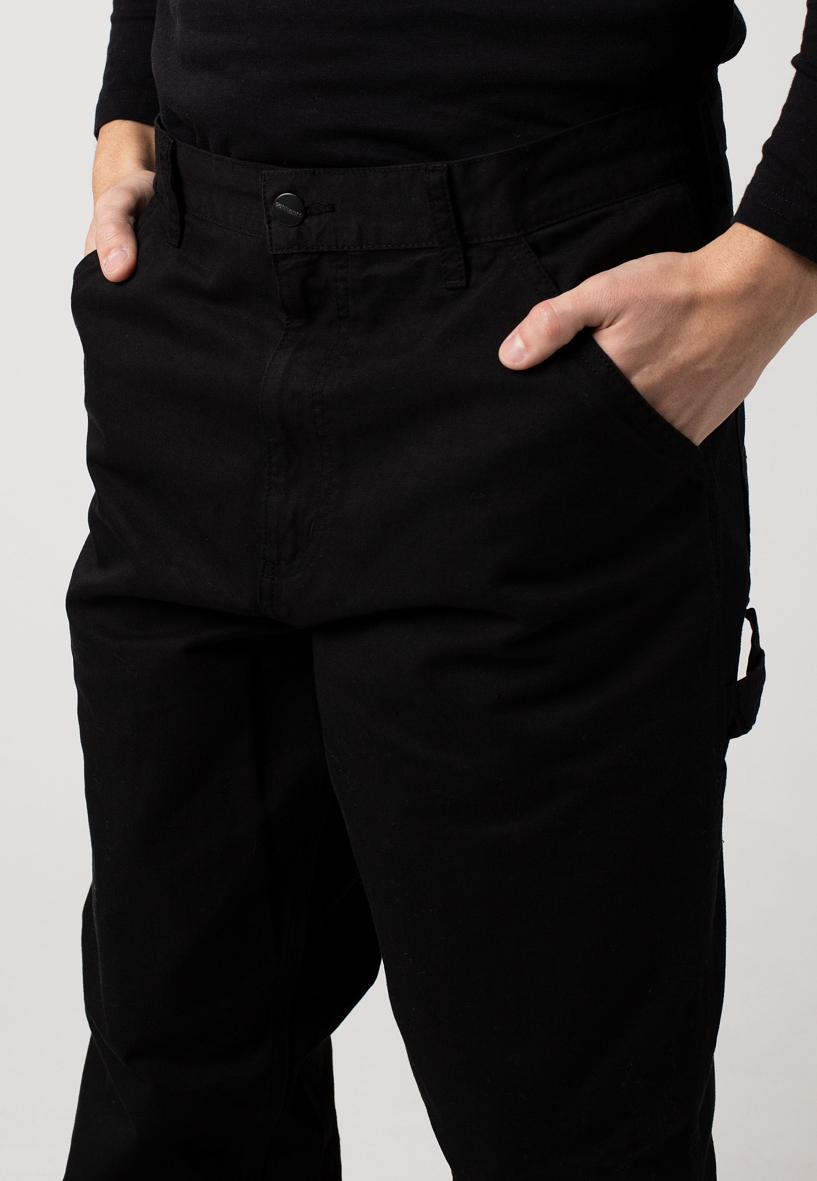 Carhartt WIP - Single Knee Garment Dyed Black - Pants | Men-Image
