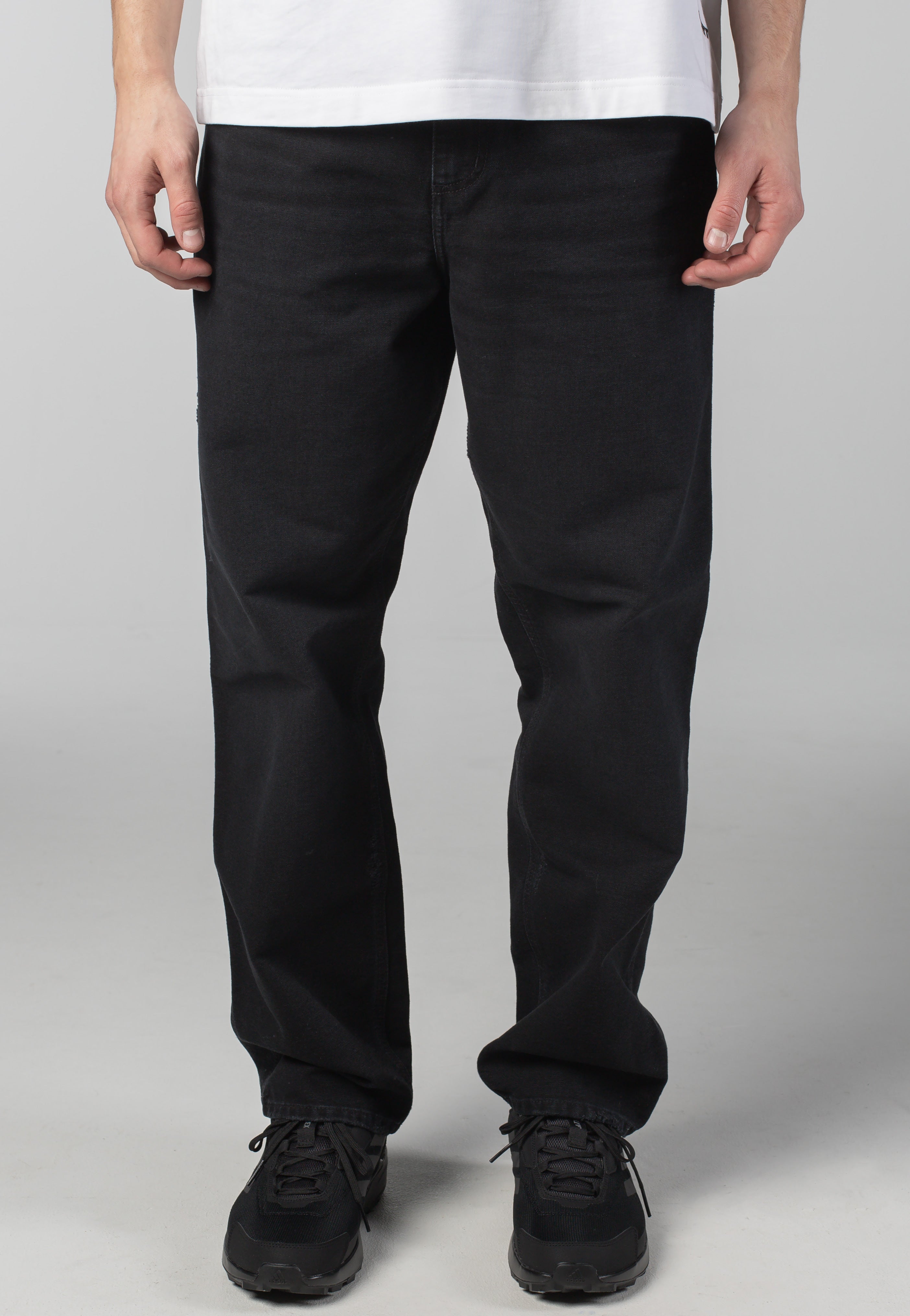 Carhartt WIP - Single Knee Grind Wash Black - Pants | Men-Image