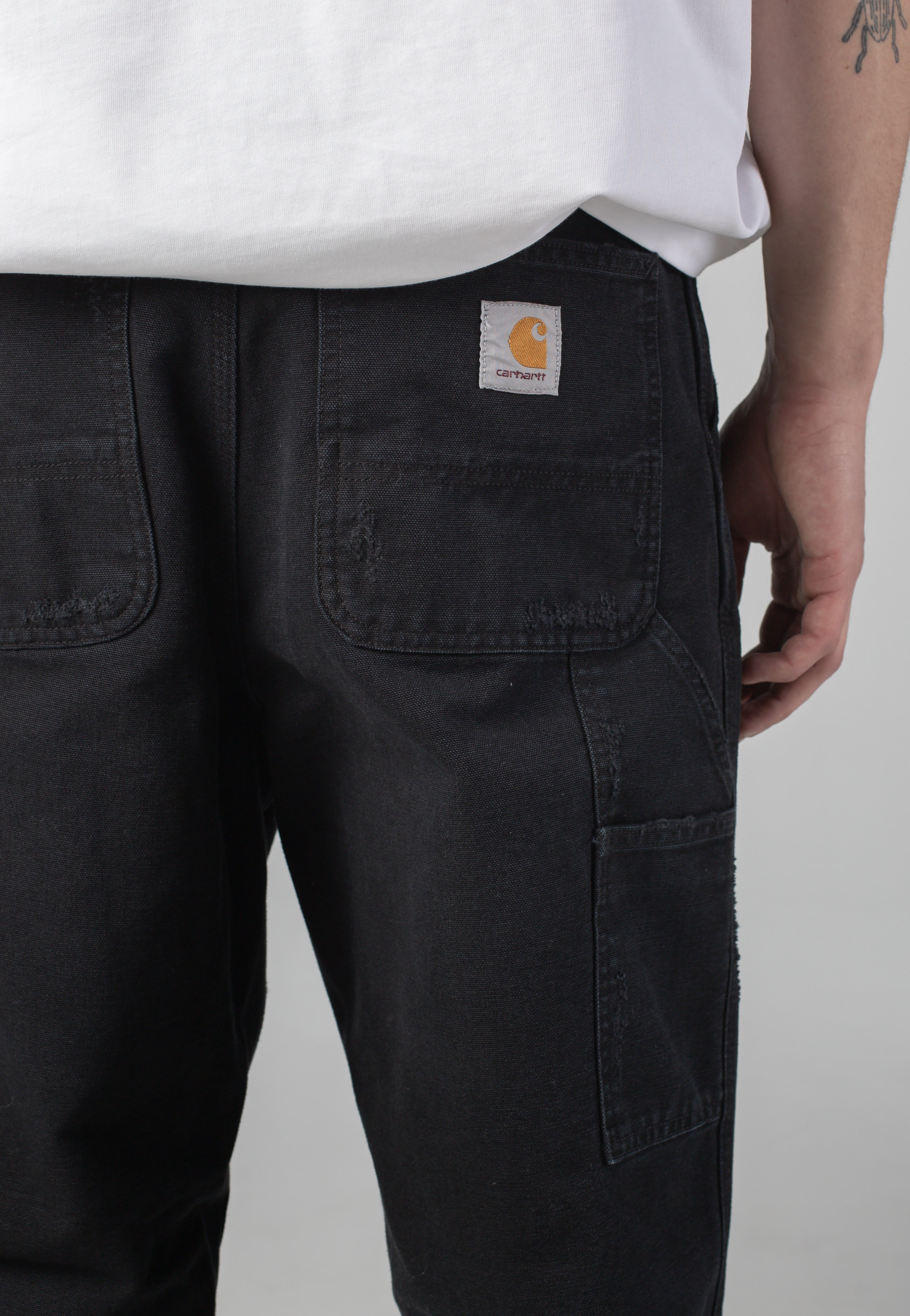 Carhartt WIP - Single Knee Grind Wash Black - Pants | Men-Image