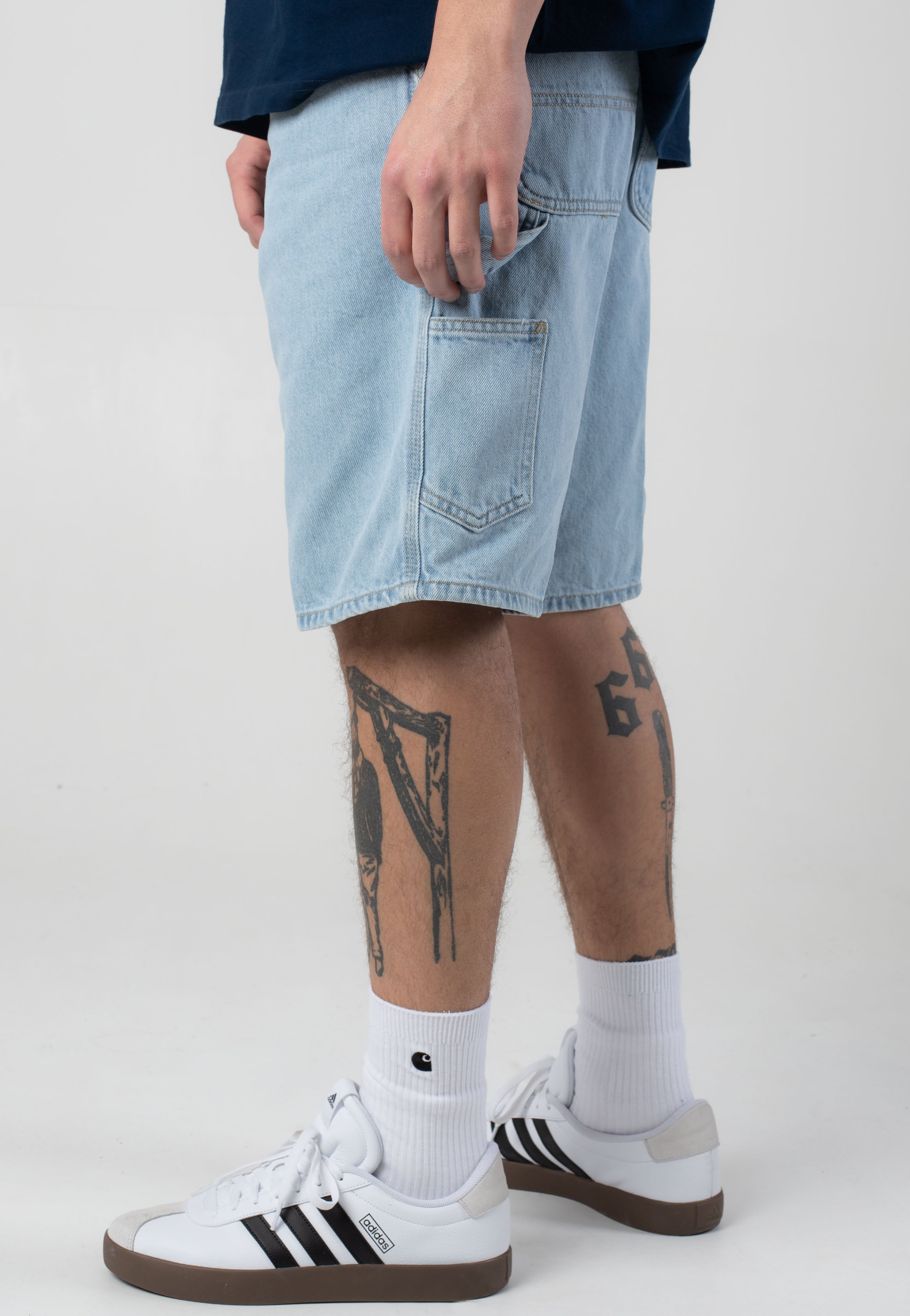 Carhartt WIP - Single Knee Heavy Stone Bleached Blue - Shorts | Men-Image