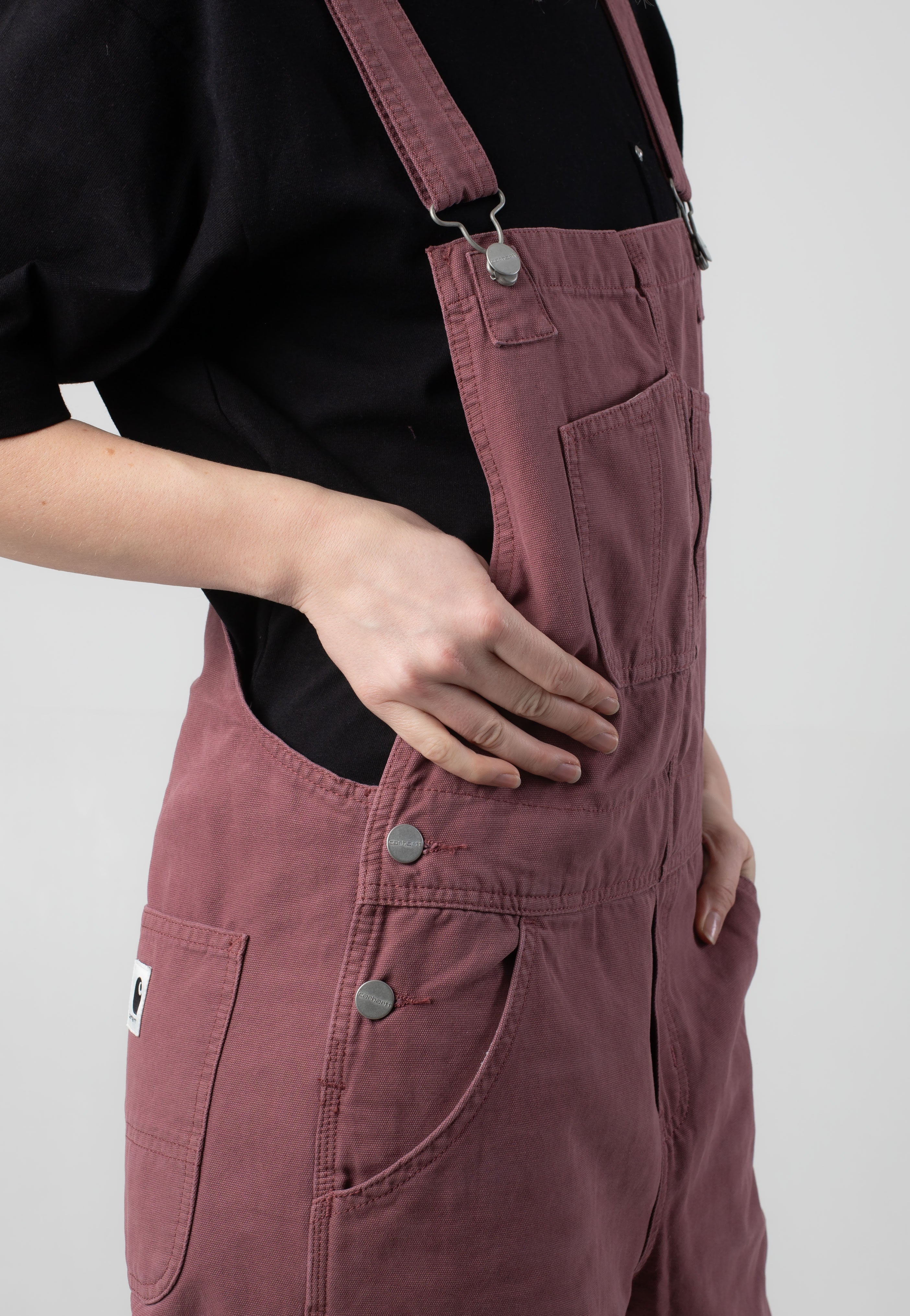 Carhartt WIP - W' Bib Overall Straight Stone Canvas Dusky Pink - Dungarees | Women-Image
