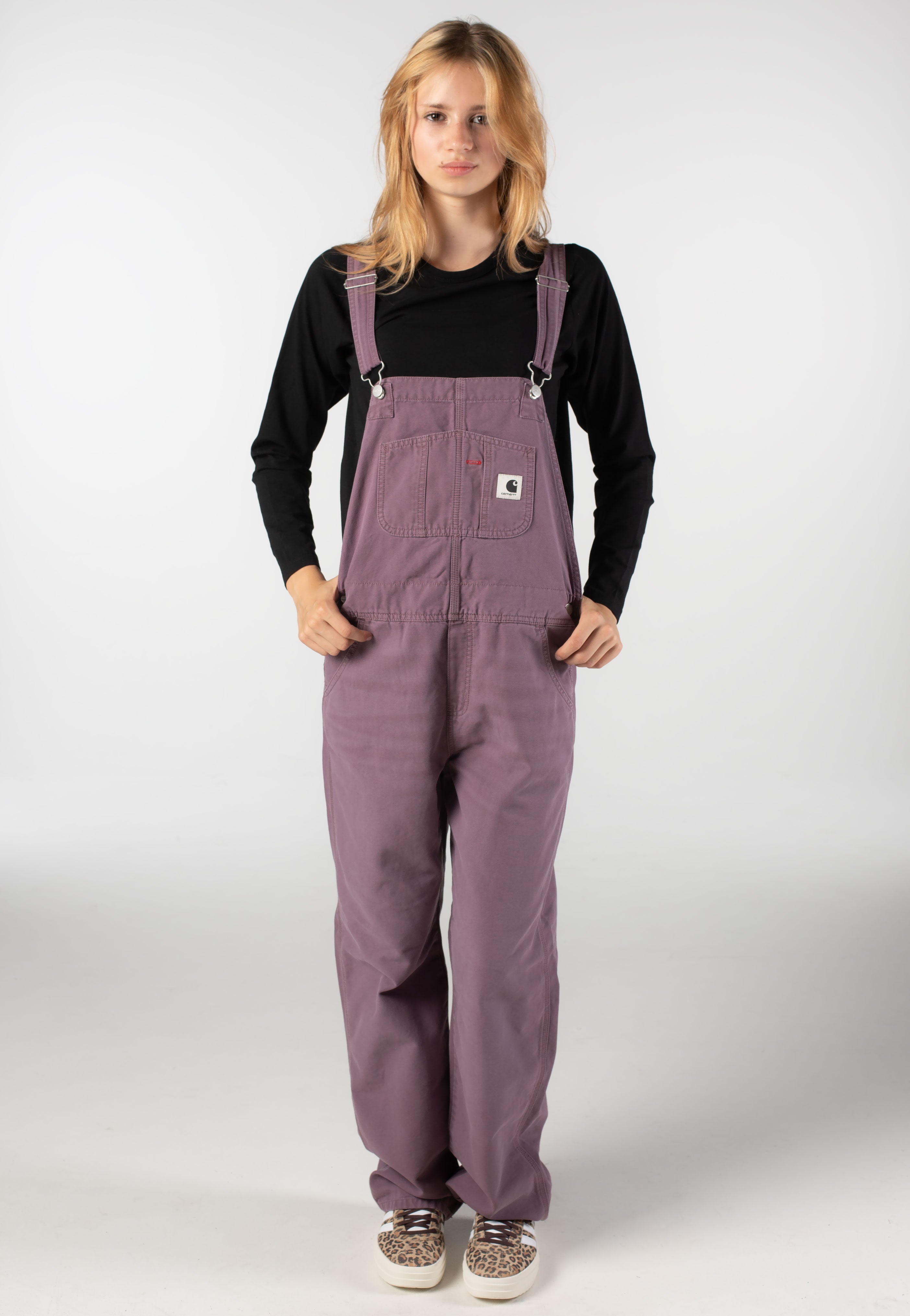 Carhartt WIP - W' Bib Overall Straight Stone Canvas Phlox - Pants