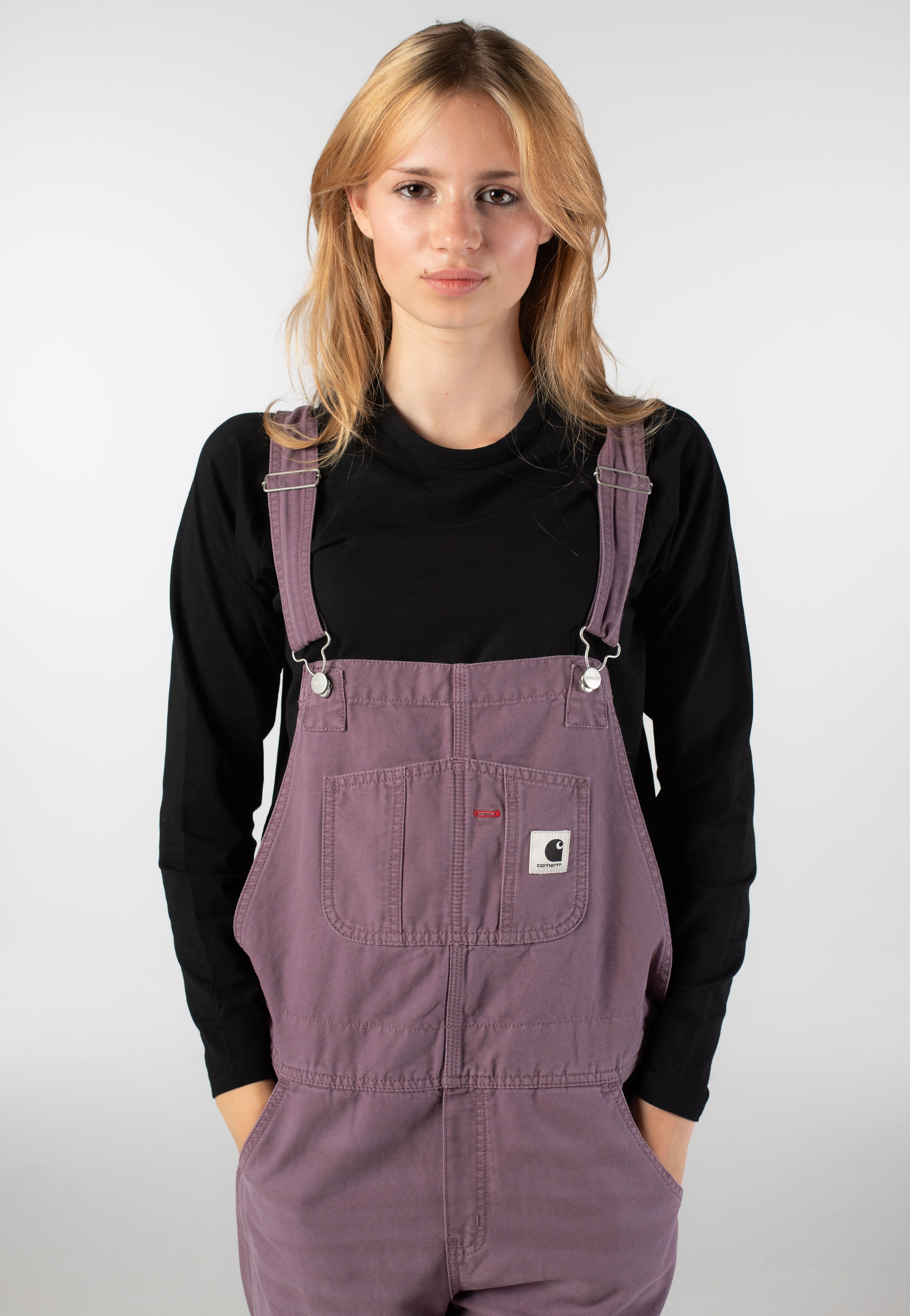 Carhartt WIP - W' Bib Overall Straight Stone Canvas Phlox - Pants