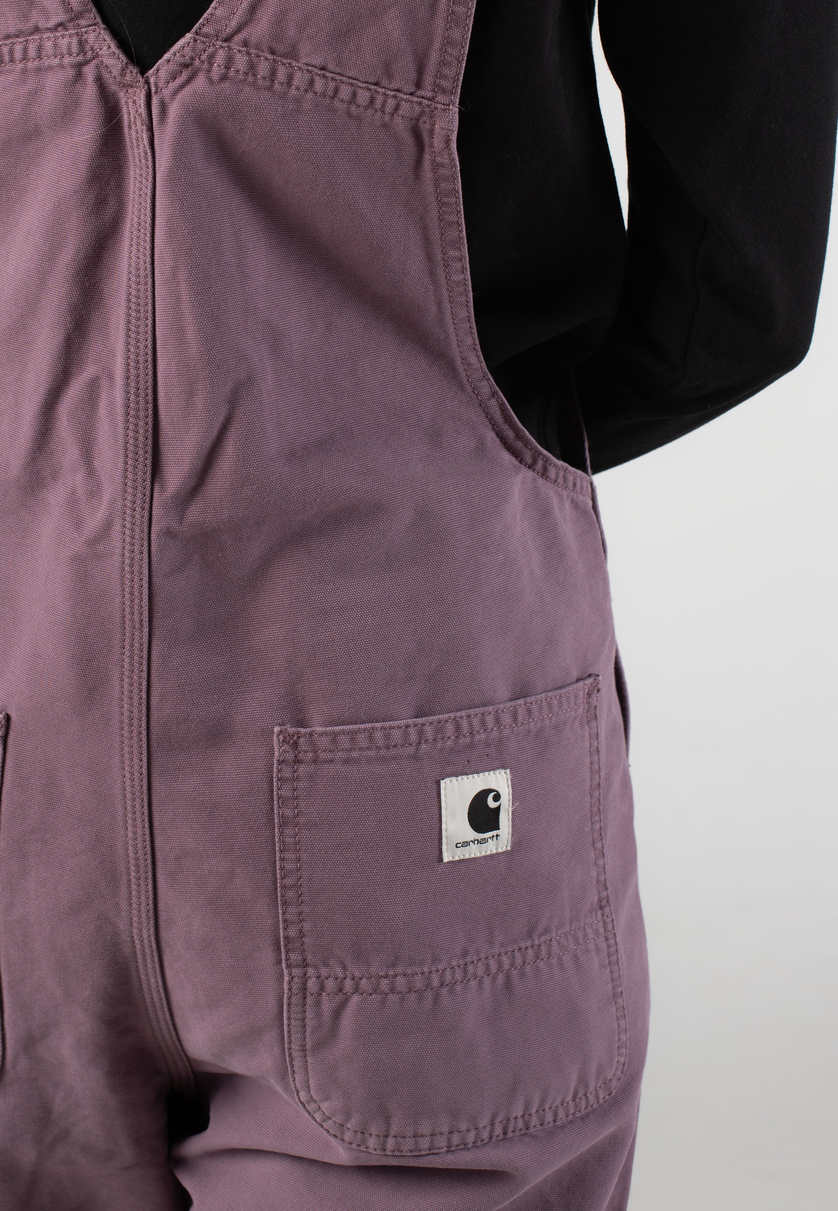 Carhartt WIP - W' Bib Overall Straight Stone Canvas Phlox - Pants | Women-Image