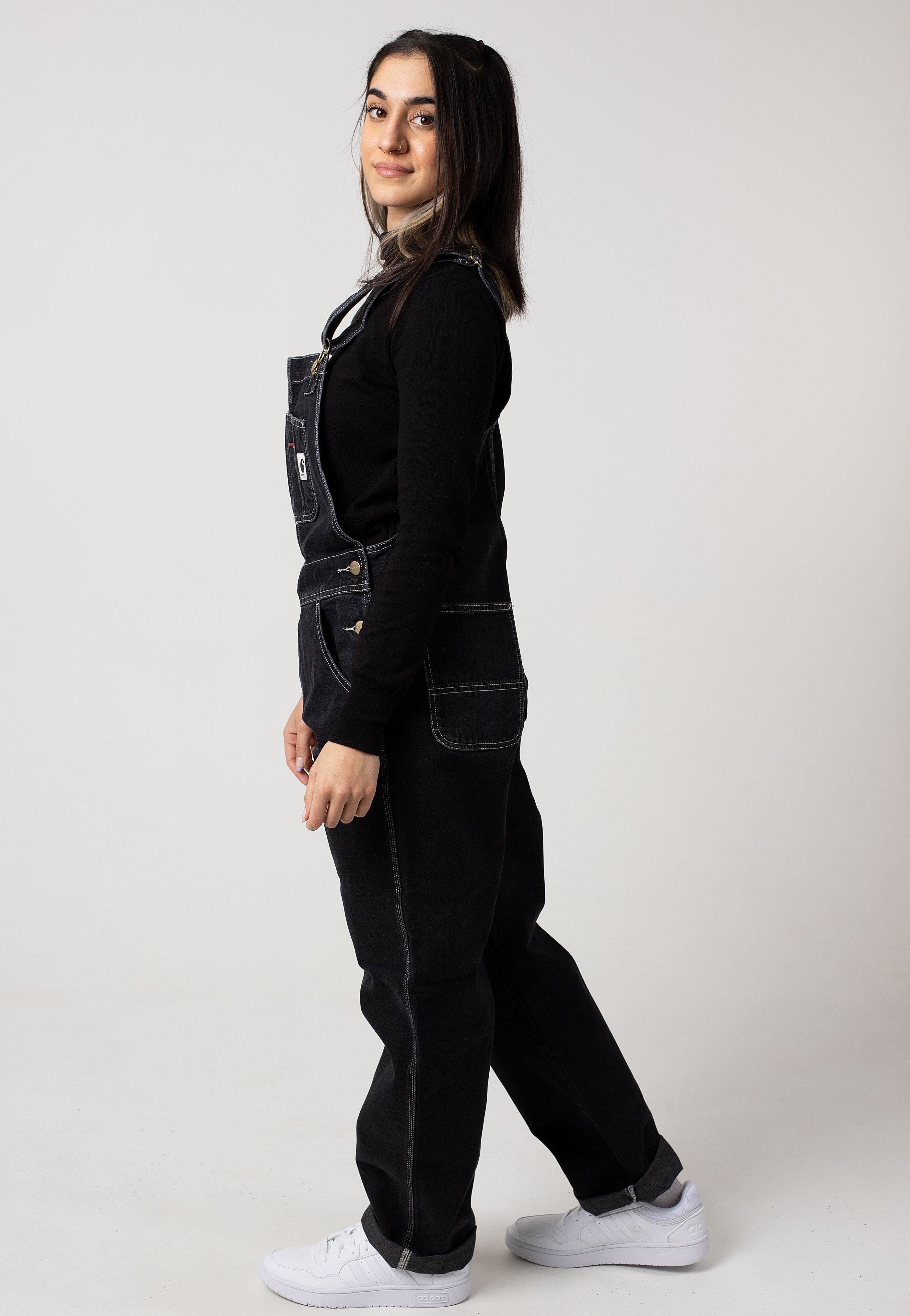 Carhartt WIP - W' Bib Overall Straight Stone Washed Black - Dungarees