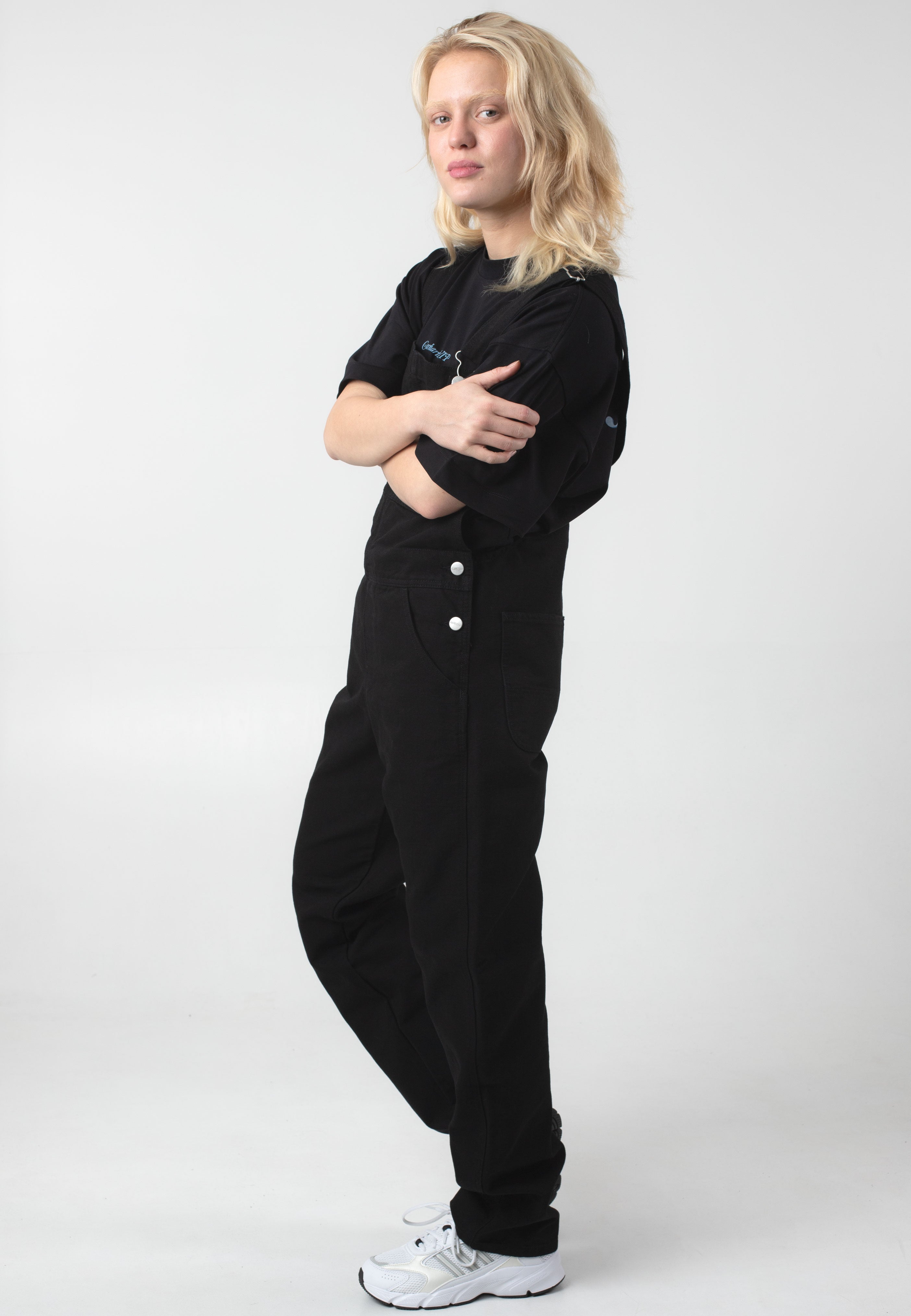 Carhartt WIP - W' Bib Straight Rinsed Black - Dungarees | Women-Image