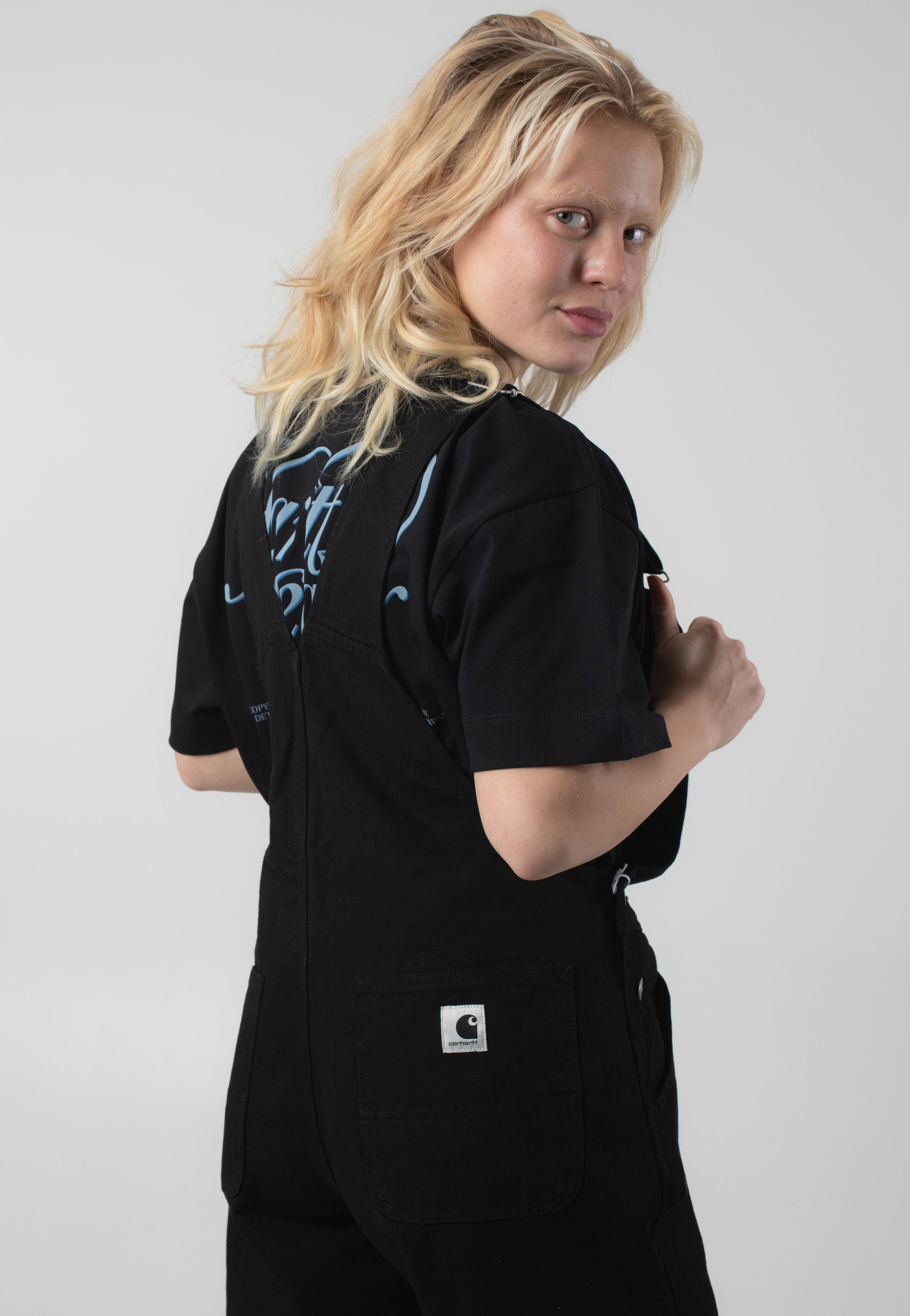 Carhartt WIP - W' Bib Straight Rinsed Black - Dungarees | Women-Image
